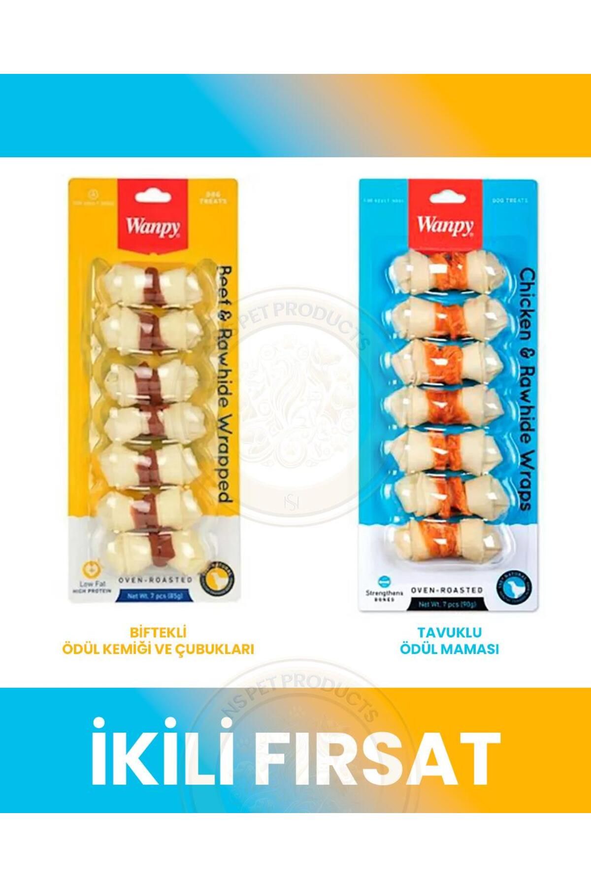 Wanpy Kemik Üzerine Et Sargılı Ödül 2x85gr (BİFTEK-TAVUK)