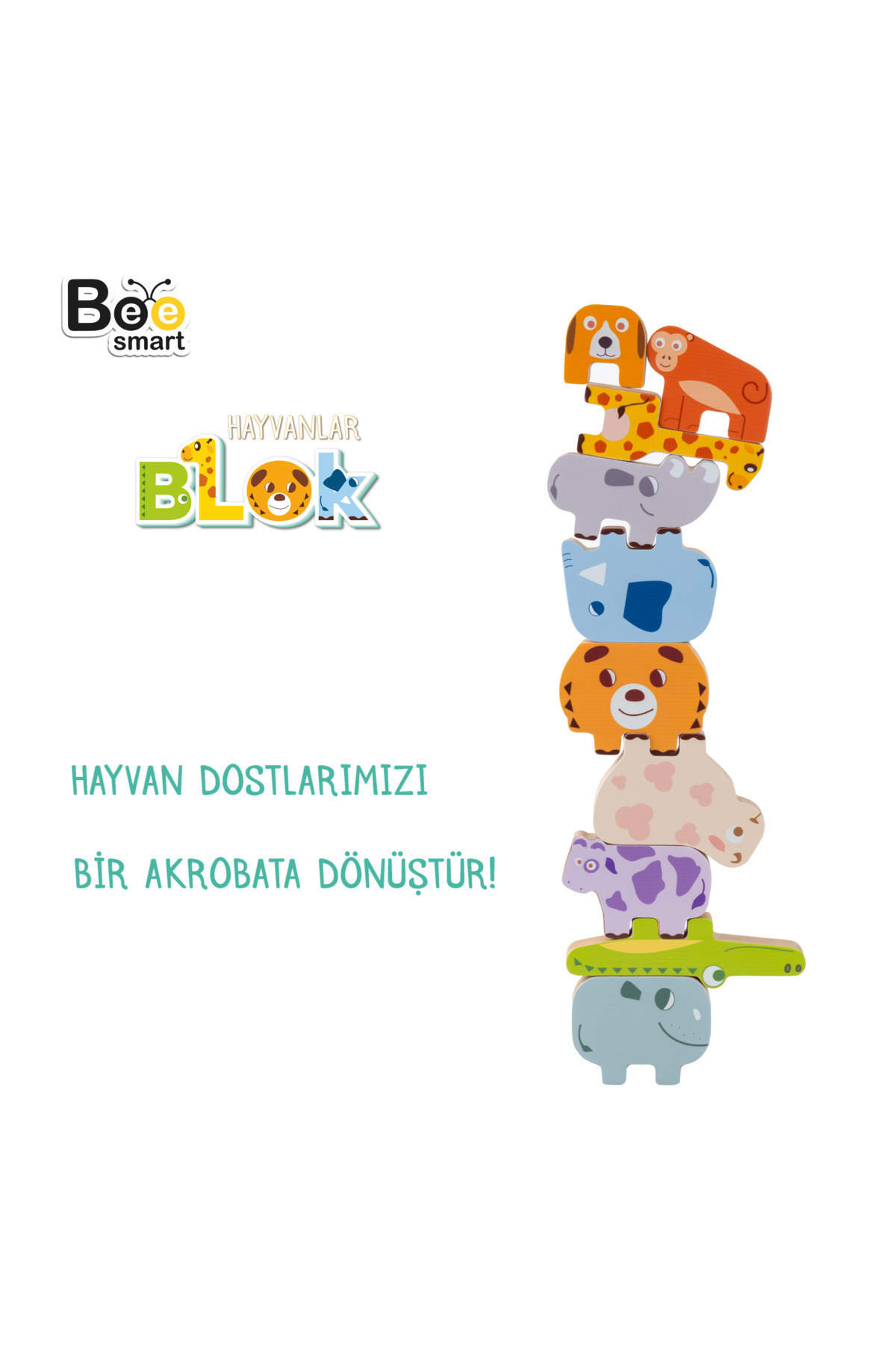 Bee Smart Hayvanlar Blok Çocuklar Için Öğretici Ve Eğlenceli Blok