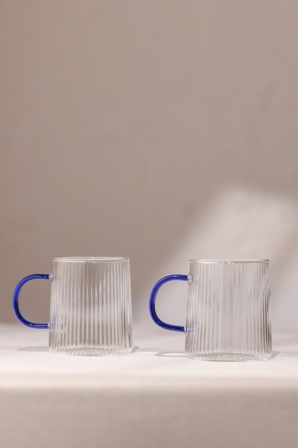 Rakle-Borosilicate 2-piece cup set with blue handles 320 cc 3