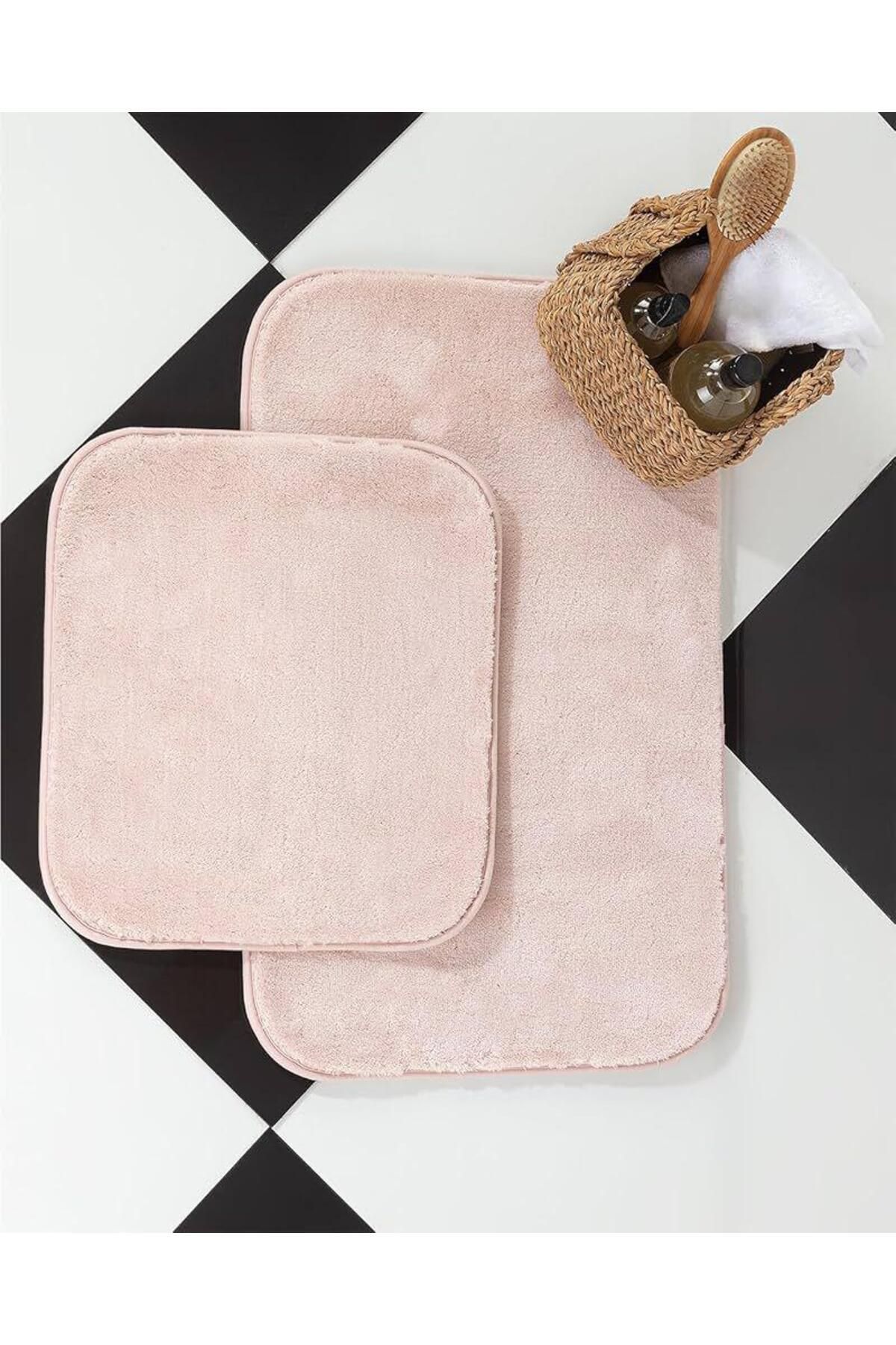 DECORA CASA HOME COLLECTİON Banyo Paspas Takımı 2 Li ( 60X100) Ve (50X60) Yıkanabilir Kaymaz Taban Klozet Takımı