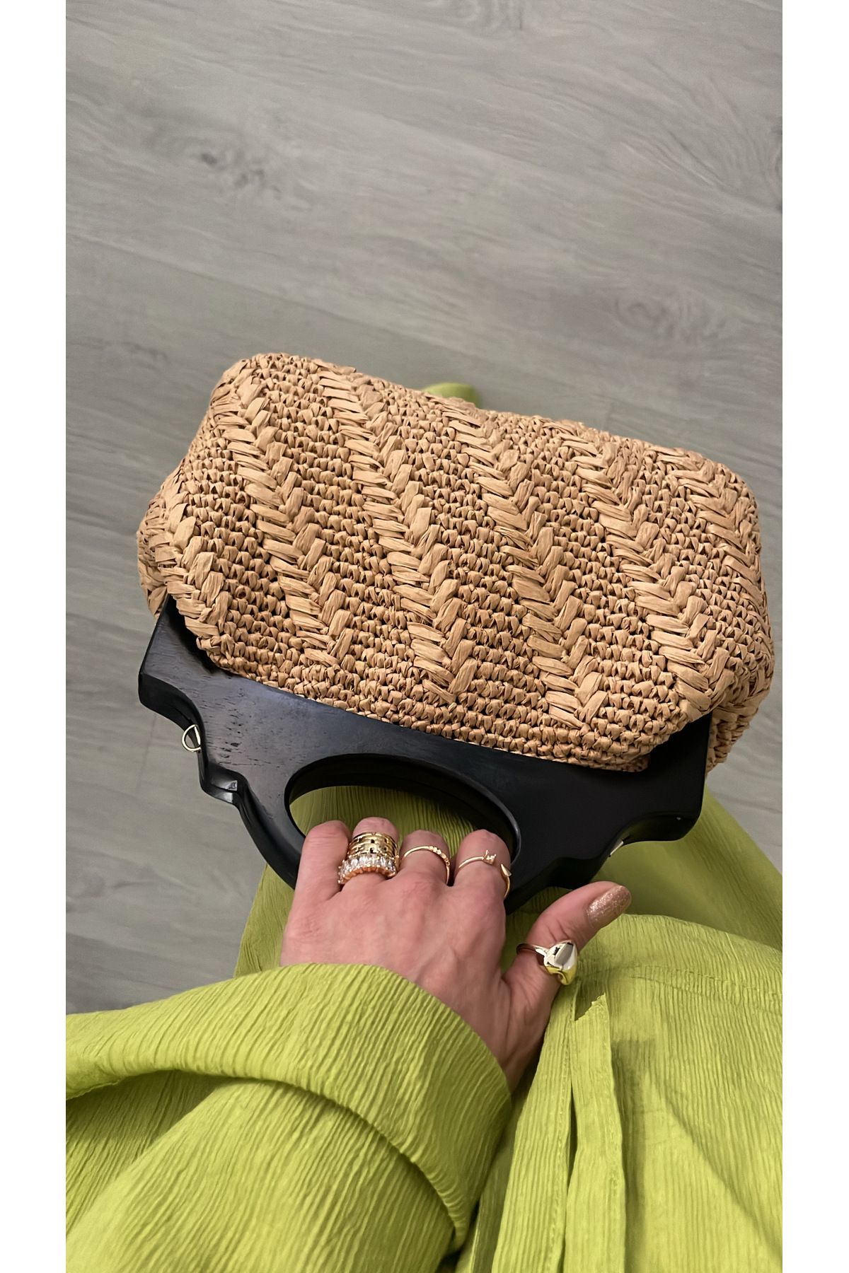WOMANBAG EL YAPIMI BÜYÜK BOY HASIR EL OMUZ ÇANTASI