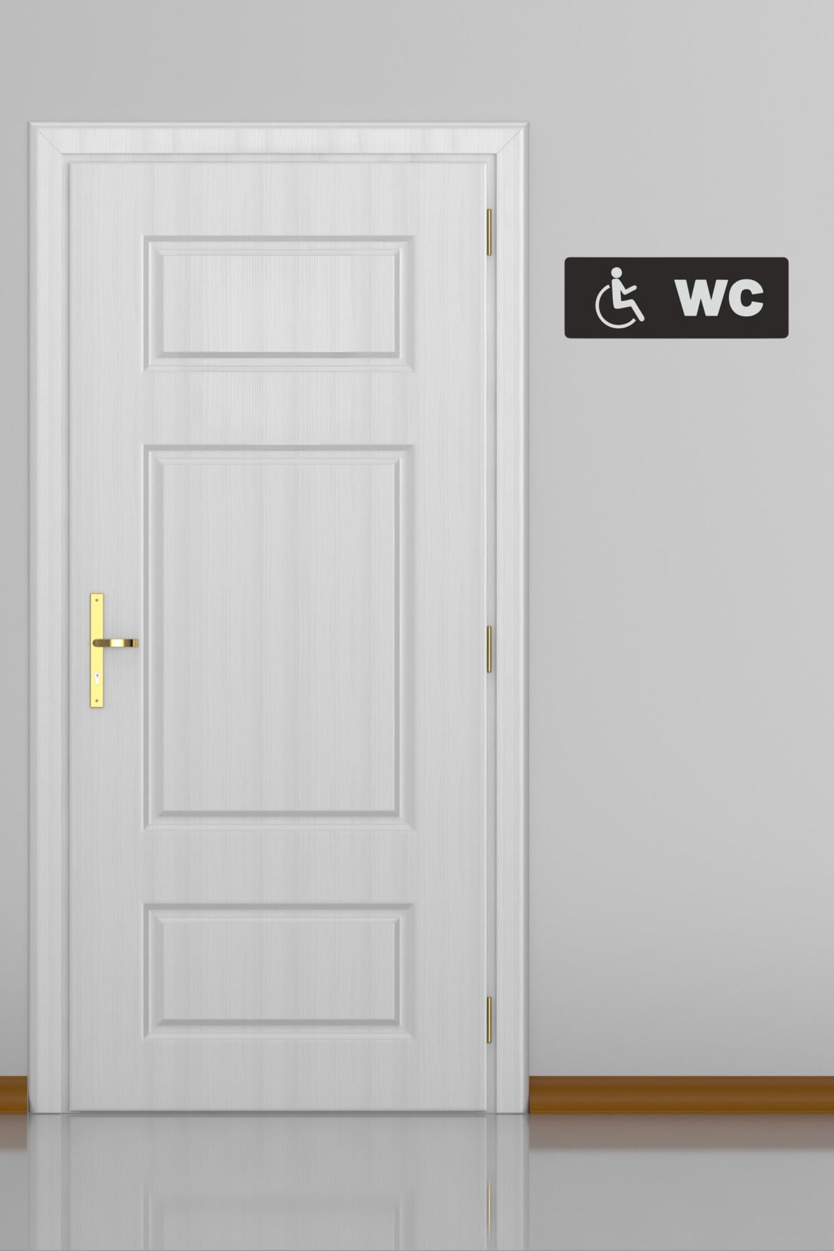 Happynesso-Disabled Wc Sign from Wc Direction Series 22 cm X 8 cm 5
