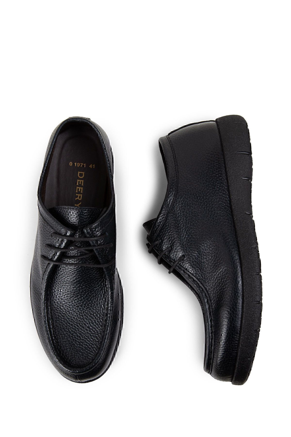 Deery-Genuine Leather Dark Navy Blue Men's Casual Shoes 4