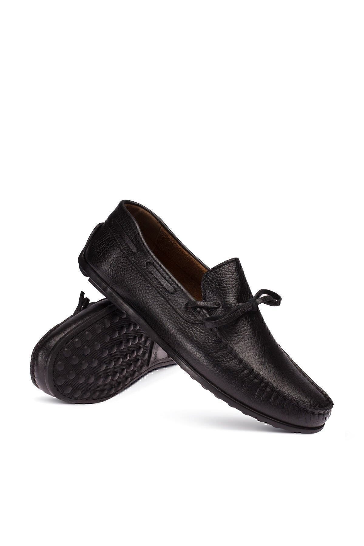 Deery-Men's Black Genuine Leather Loafer Shoes 4