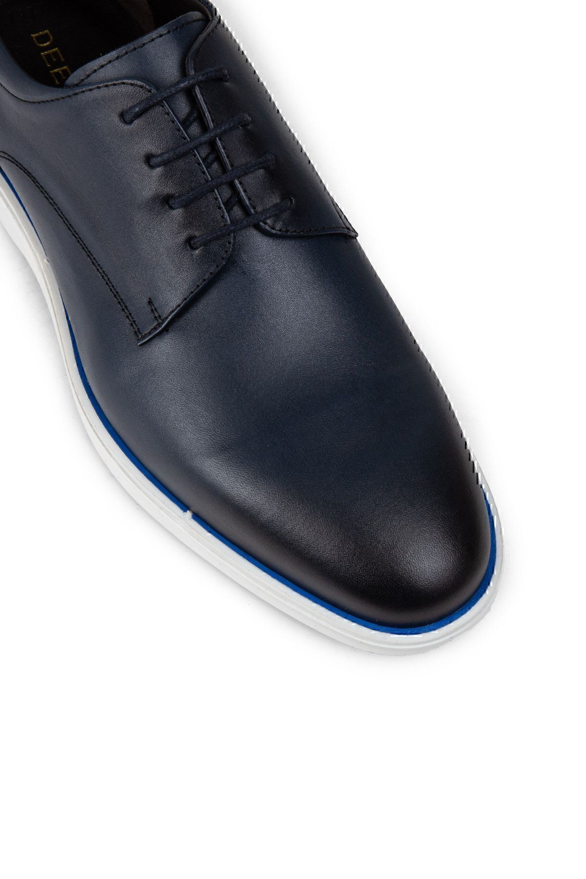 Deery-Navy Blue Genuine Leather Men's Casual Shoes 5