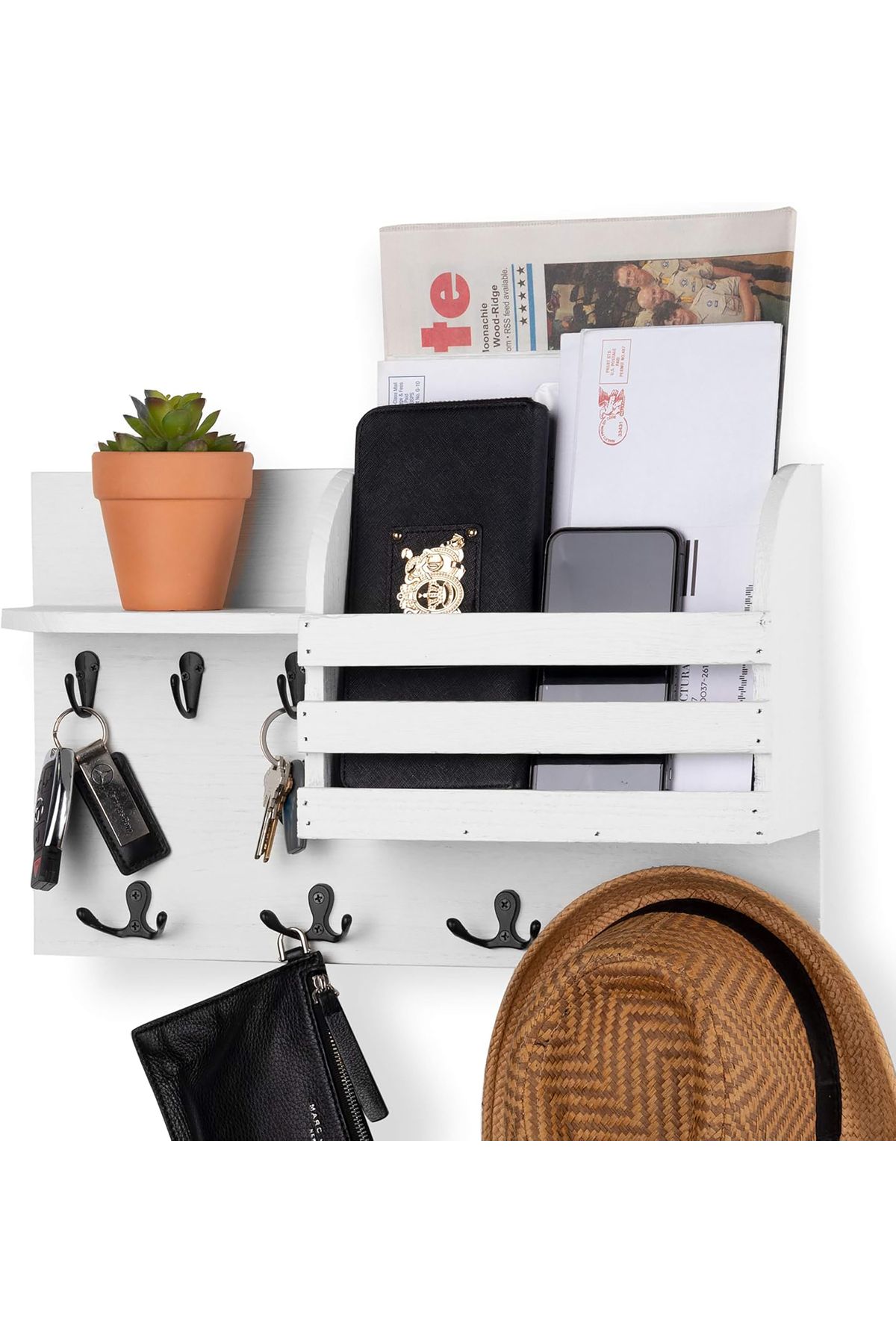 nicefrog Wallniture Çok Amaçlı Duvar Organizeri ve Askılık - Beyaz