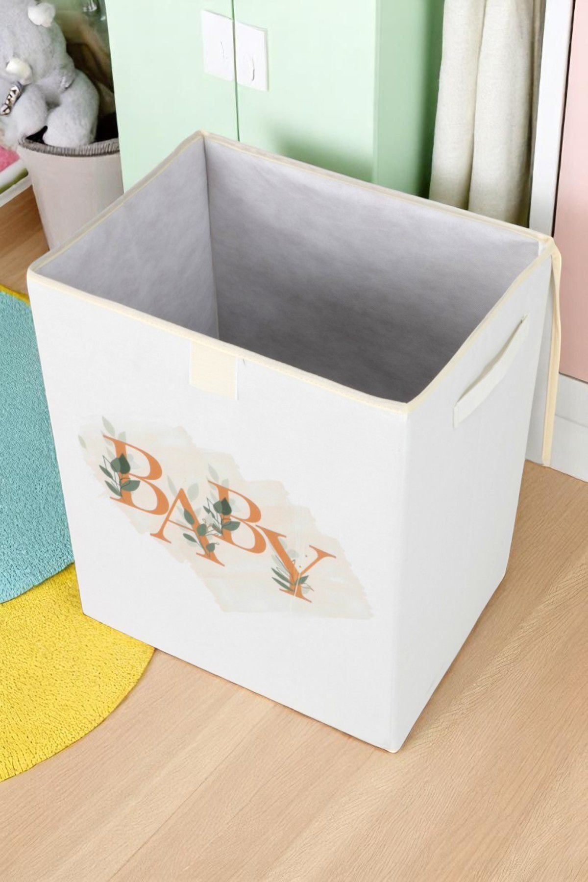 İronika-Baby Box with Lid Closet Organizer Toy Items Laundry Storage Box Organizer 3