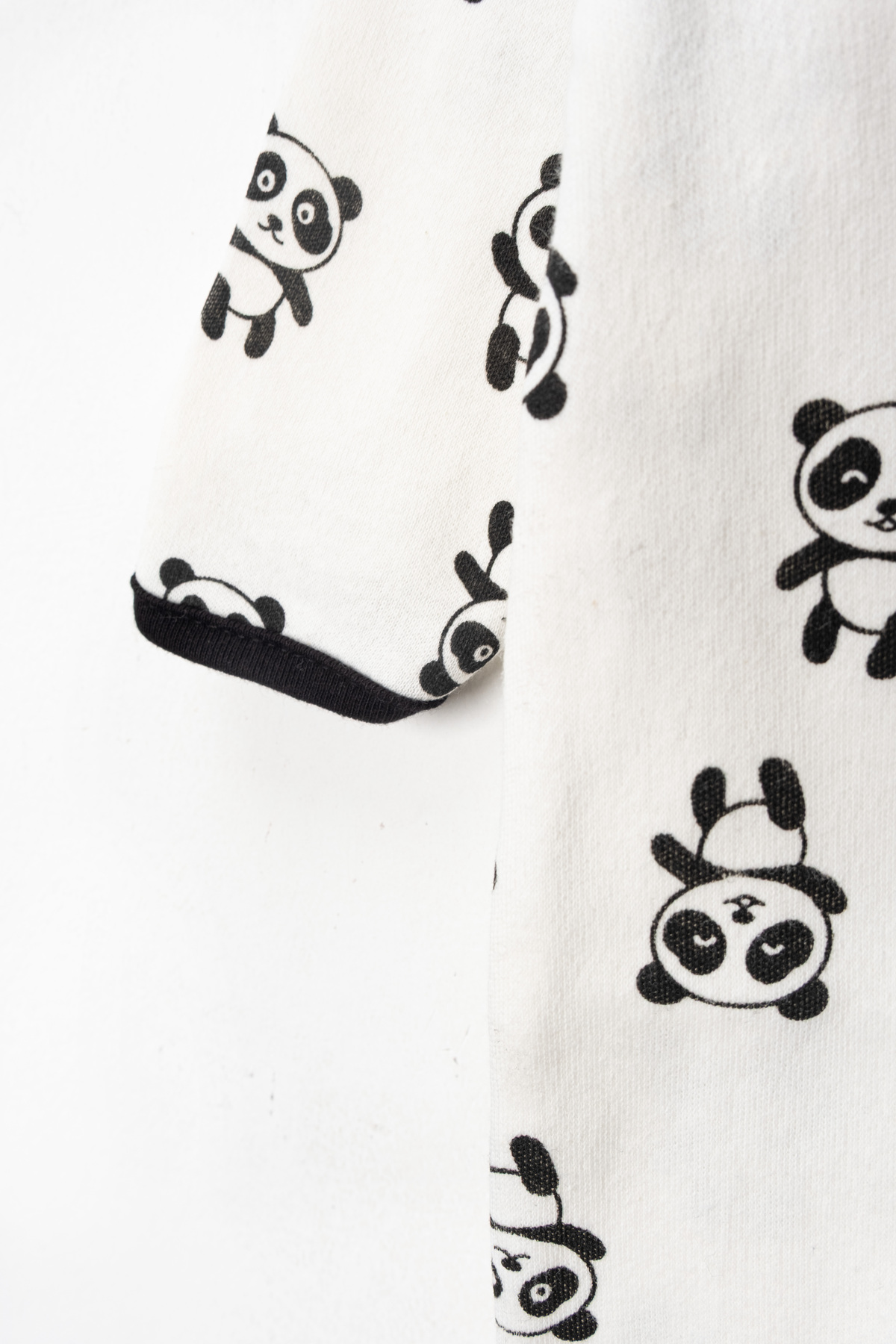 mybabydukkan Kız Ve Erkek Bebek Panda Baskılı Pamuklu 3 Lü Tulum Seti fotoğrafı 4 (önizleme)
