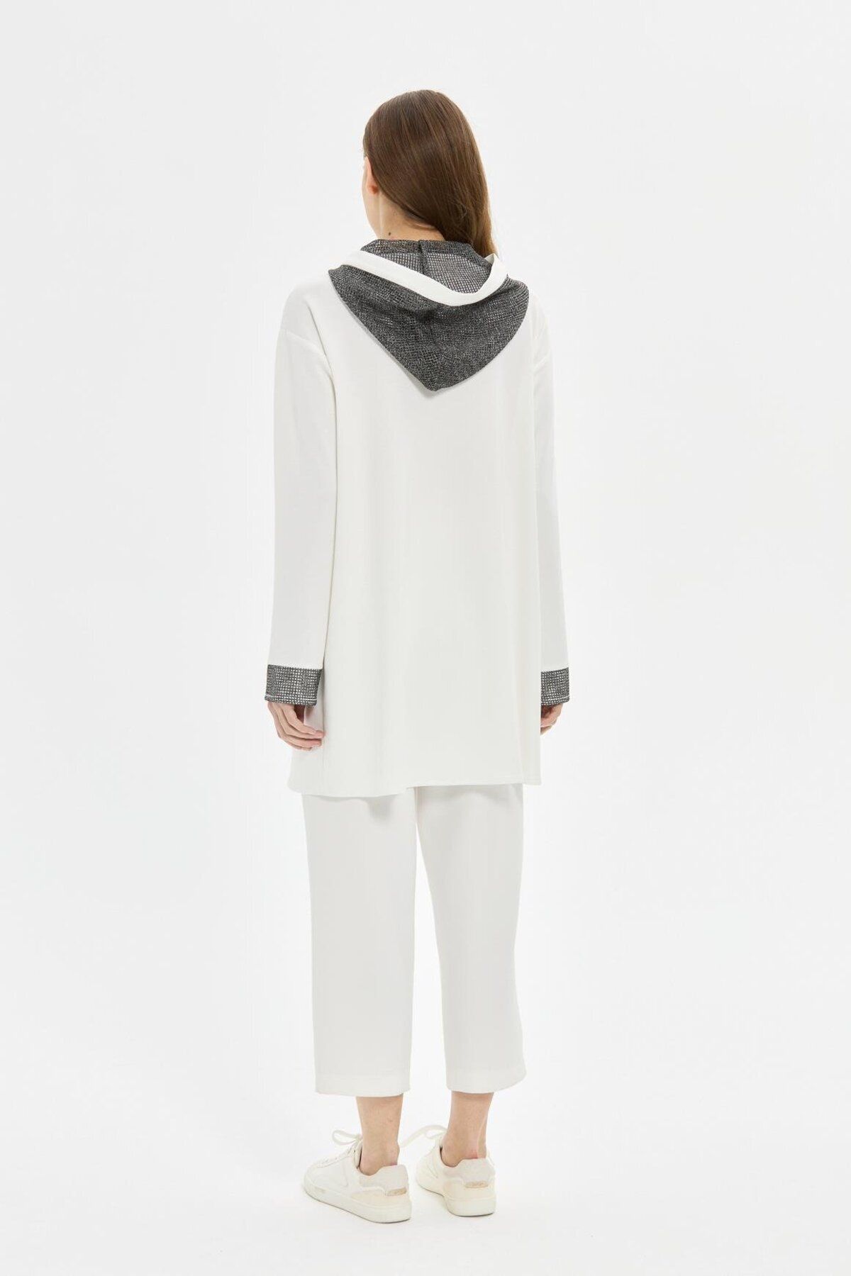 Esswaap-Mesh Hood Detailed Tunic Ecru 7