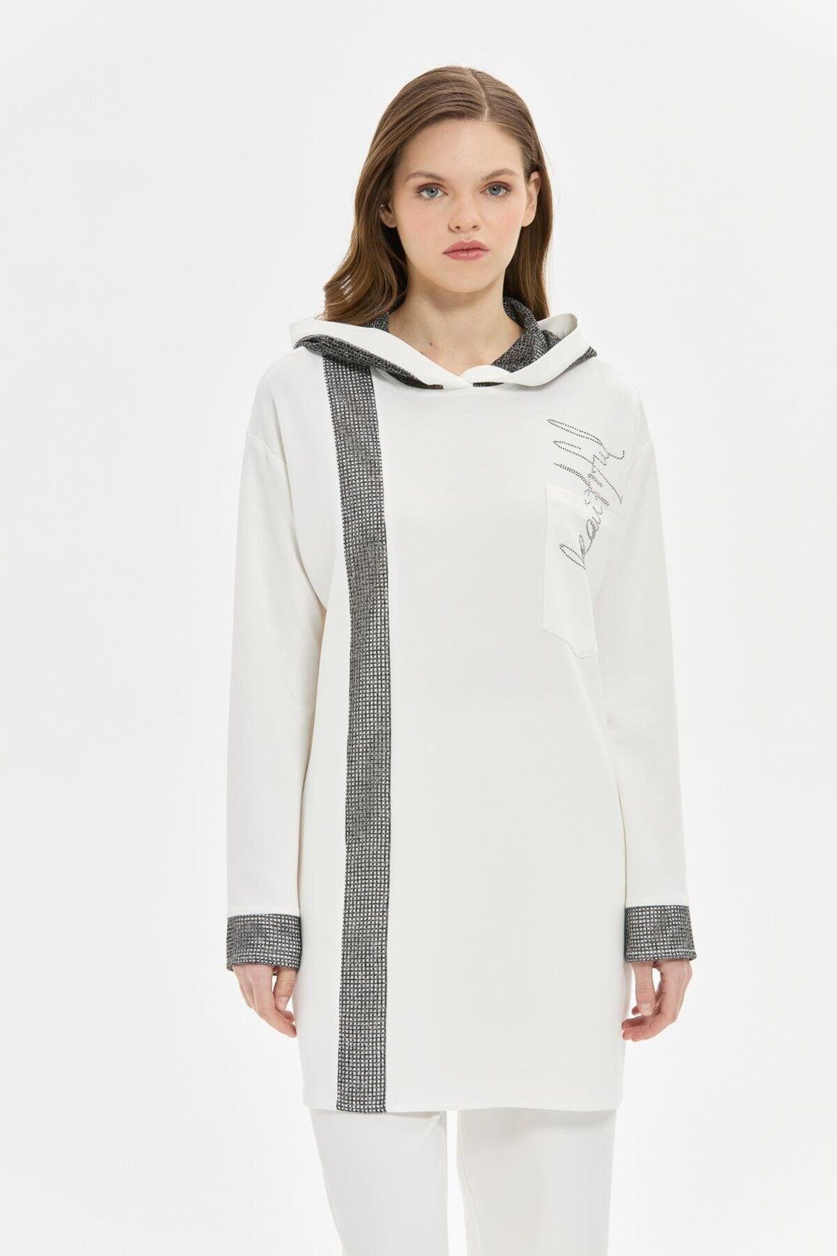 Esswaap-Mesh Hood Detailed Tunic Ecru 3