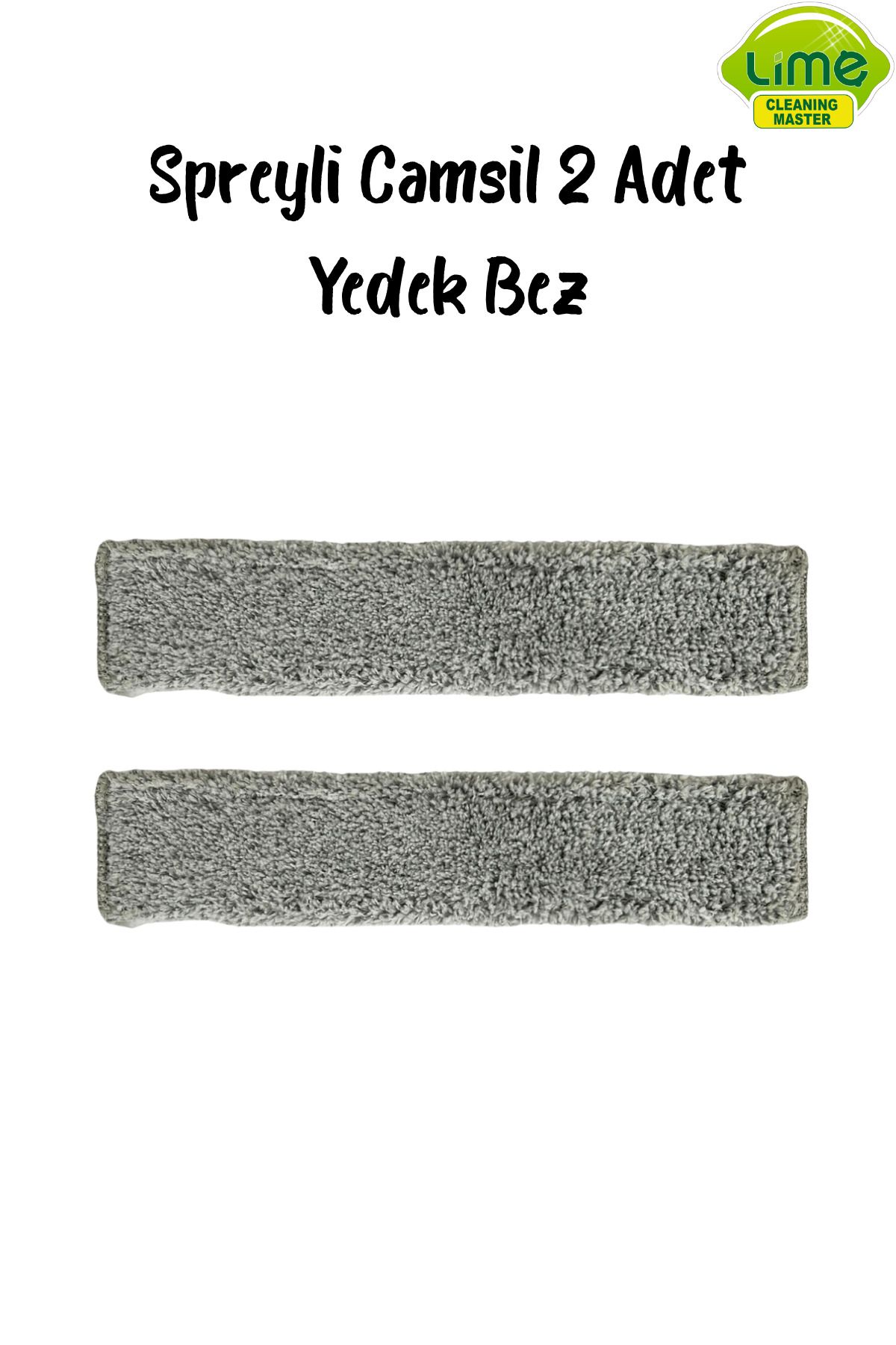 Lime Camsil Yedek Bez - 2 Adet - Spreyli Çekpas Su Hazneli Silikonlu Microfiber Cam Temizleyici