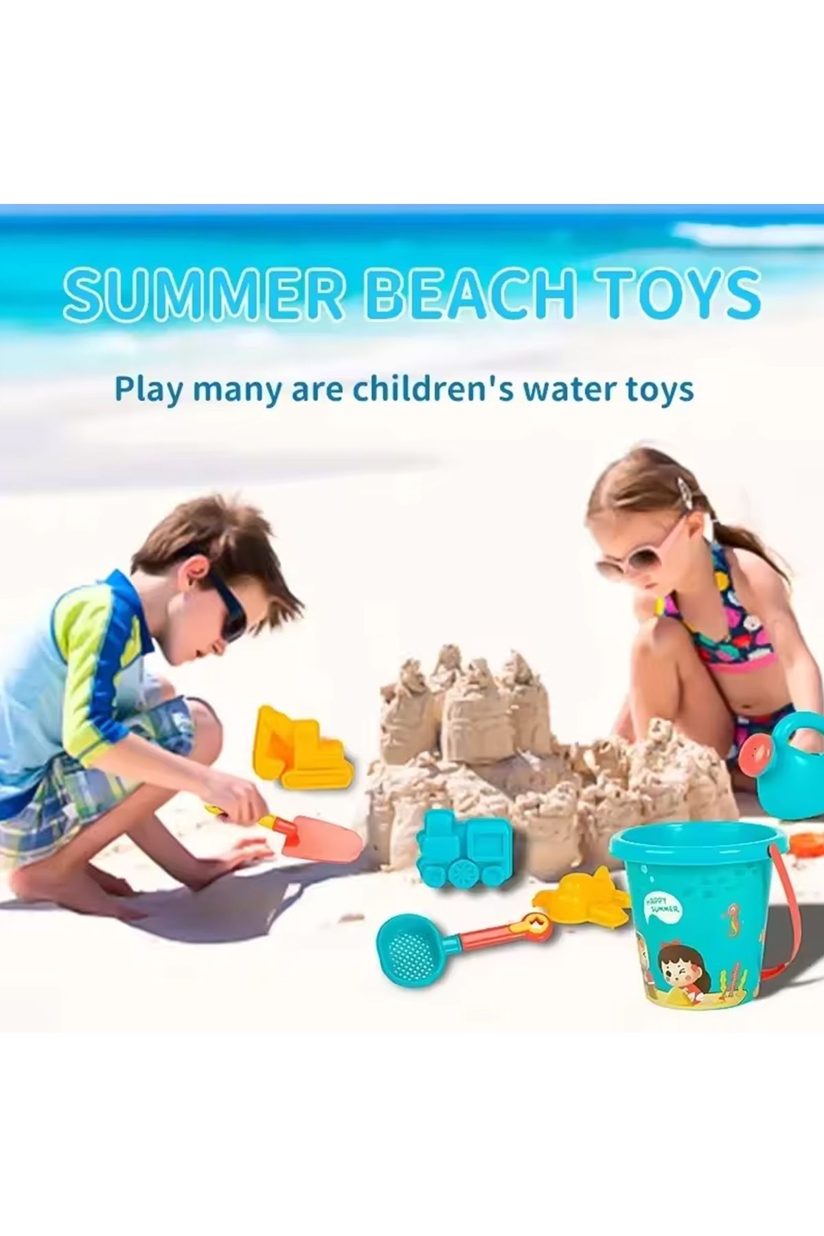 Choice-18pcs A Set Children Sand Toys 18pcs Summer Beach Game Sand Bucket Shovel Silicone Sandbox Outdoor W 3