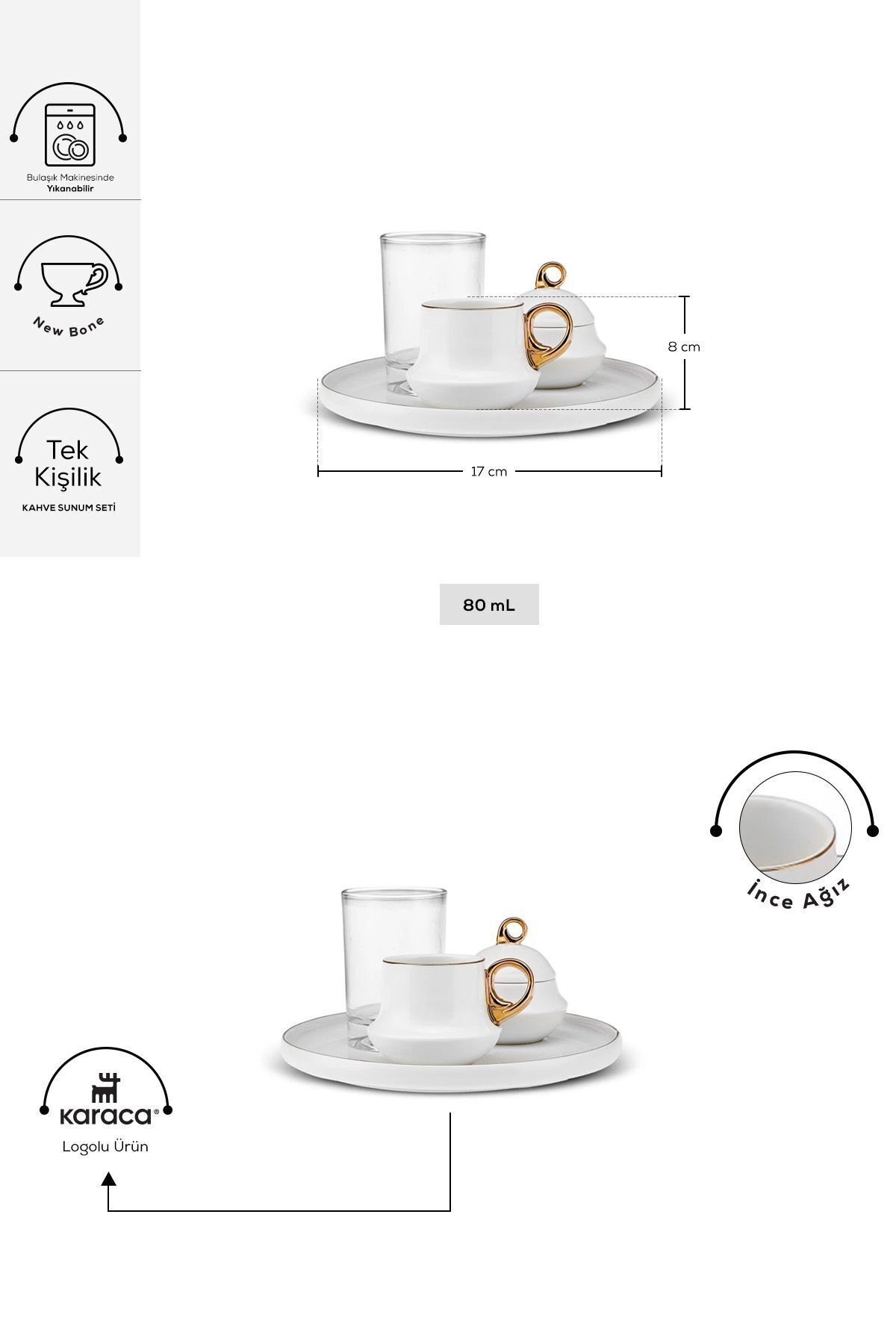 Karaca-Acıbadem 80 ml Single Coffee Presentation Set 2