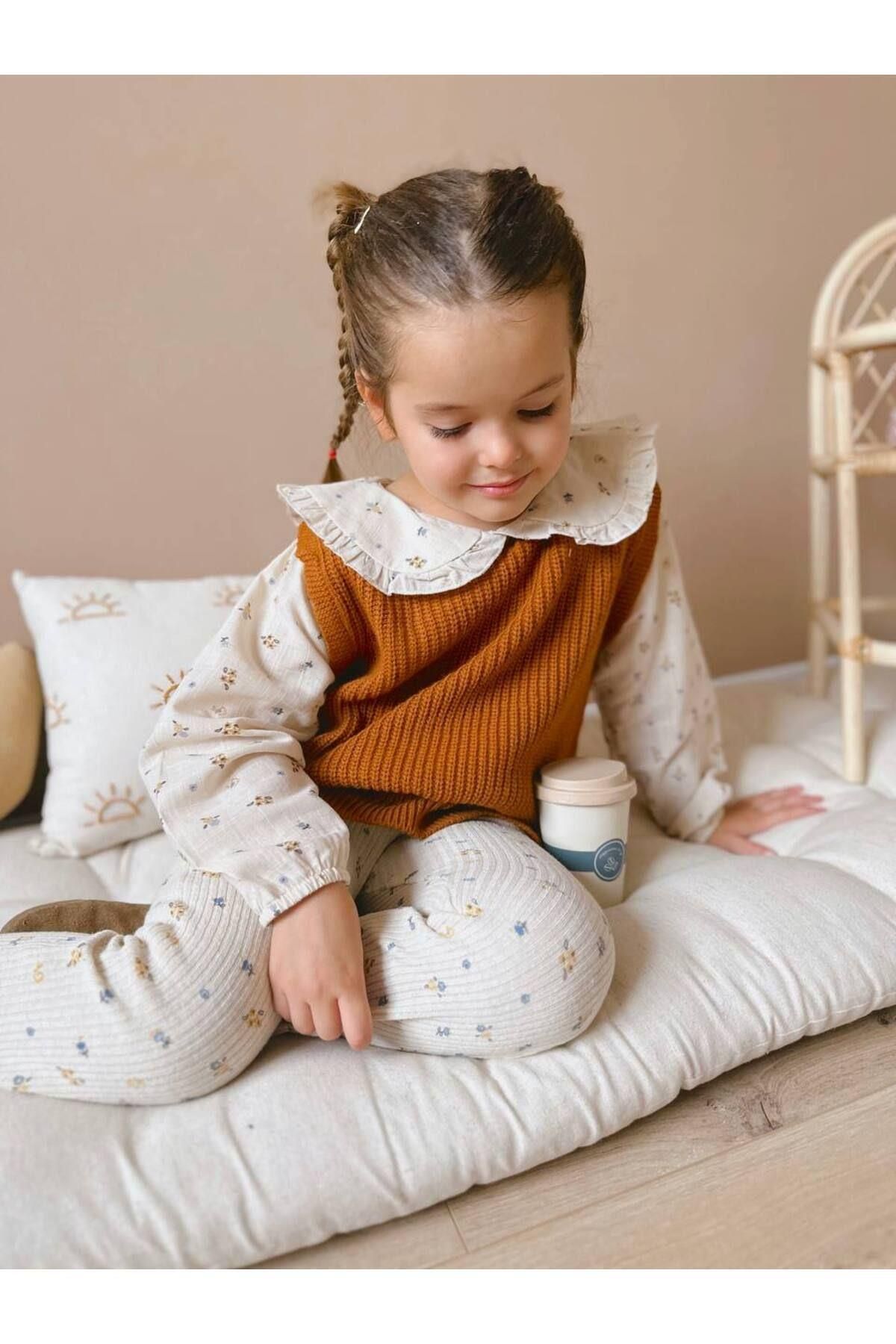 MİO-Girl's Brown 3-Piece Set Brown 3