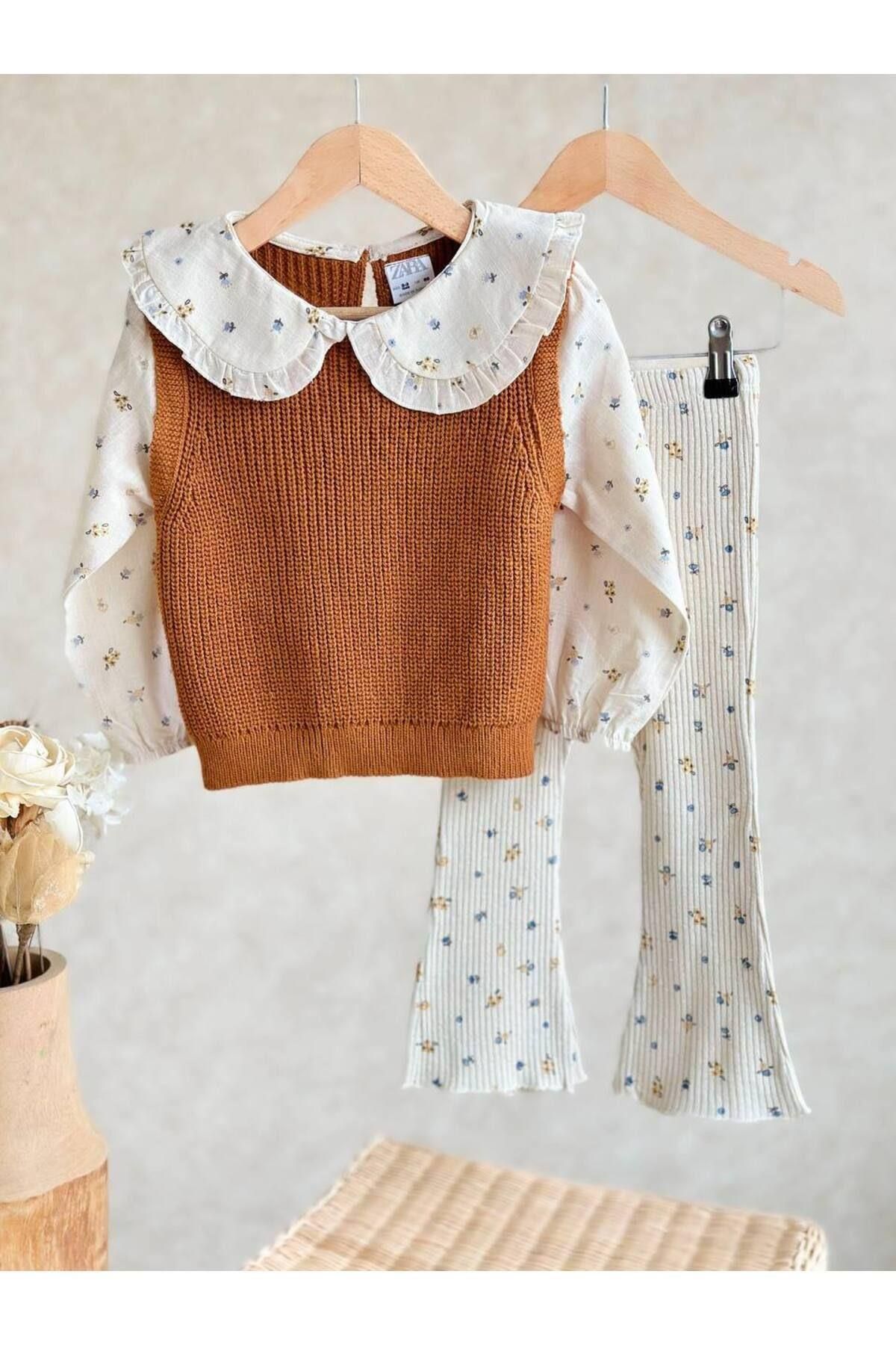 MİO-Girl's Brown 3-Piece Set Brown 4