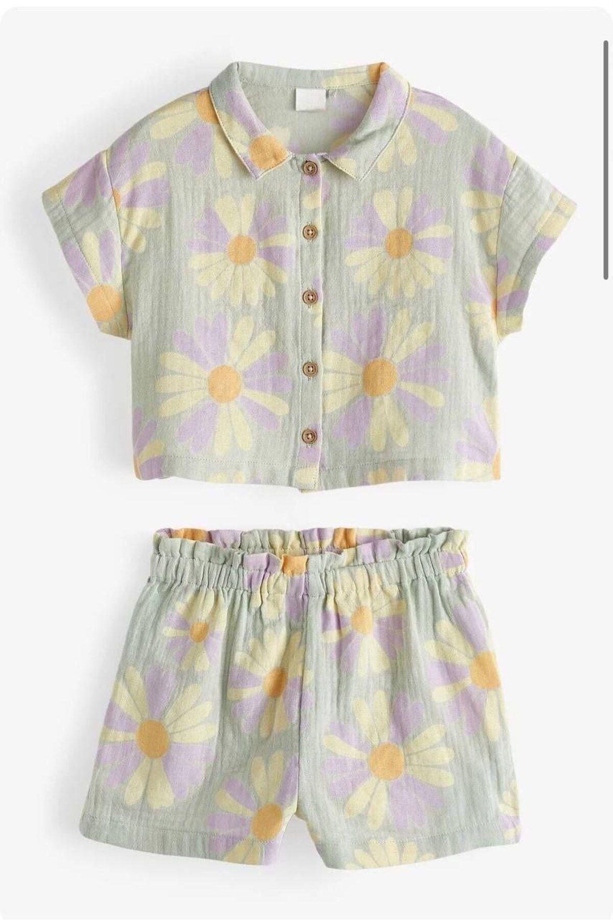 MİO-Set de muselină cu modele florale pentru fete, multicolor 3