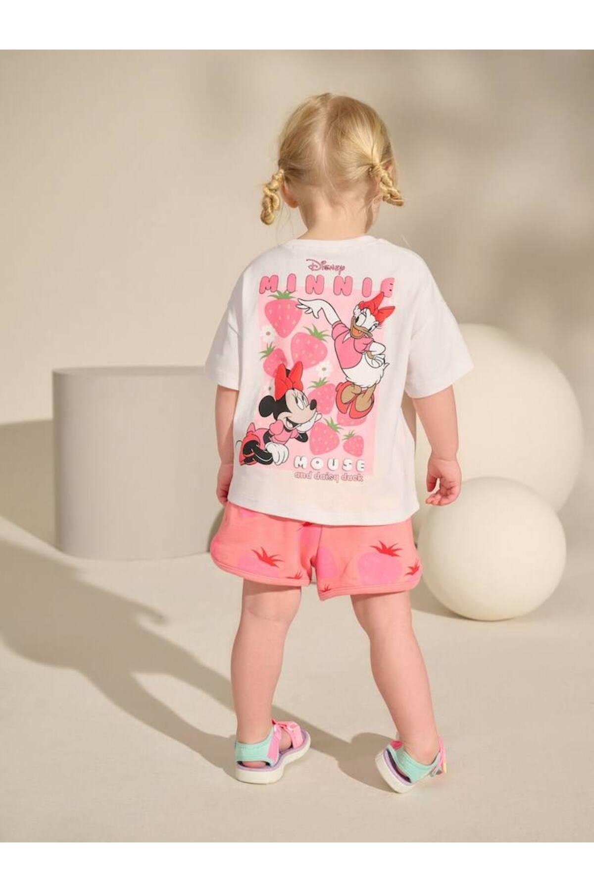 MİO-Girls Oversize T-Shirt and Shorts Set 2-Piece Set, Cotton and Comfortable Pink 2