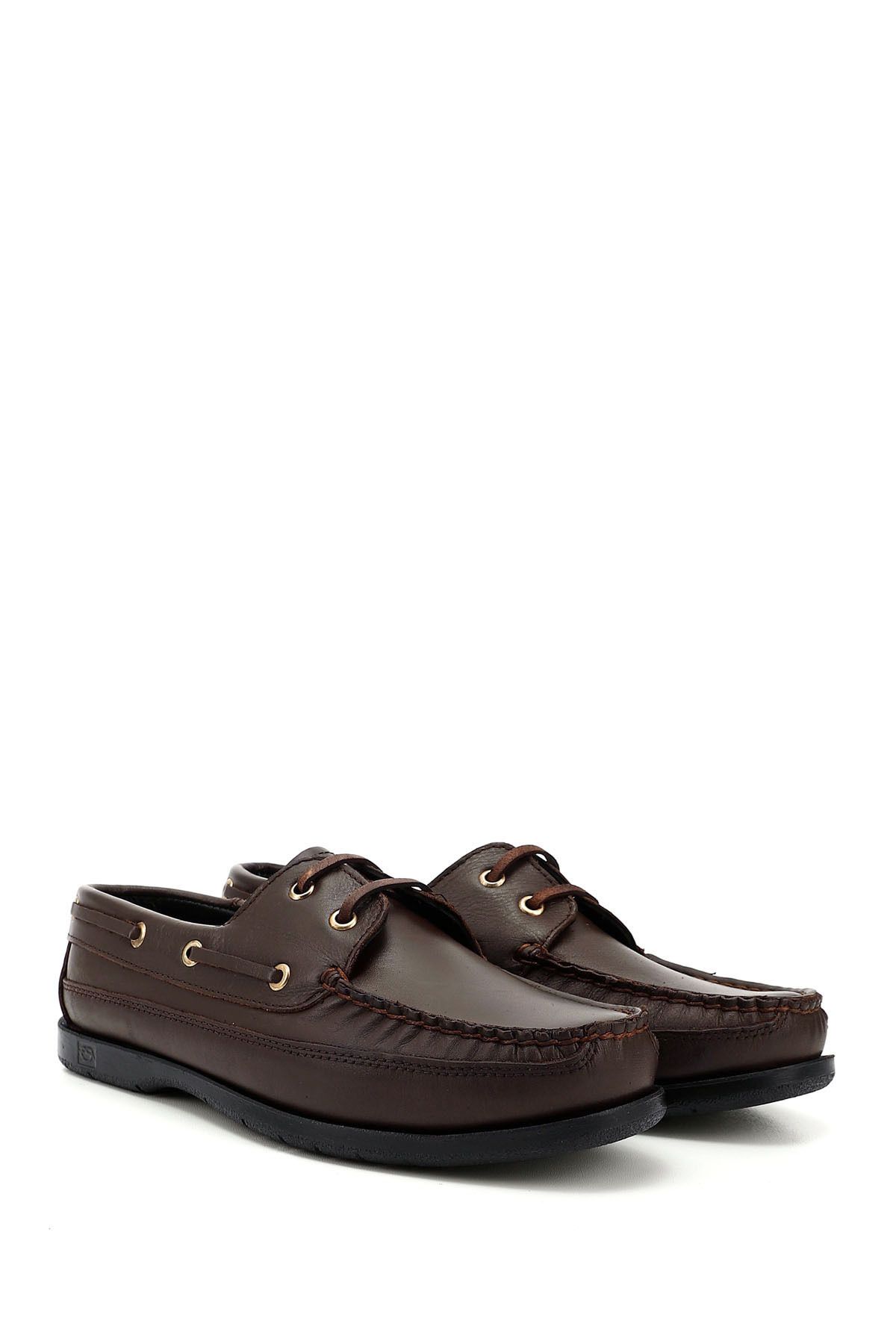 GÖNDERİ(R)-Men's Brown Antique Lace-Up Rubber Sole Genuine Leather Shoes 2