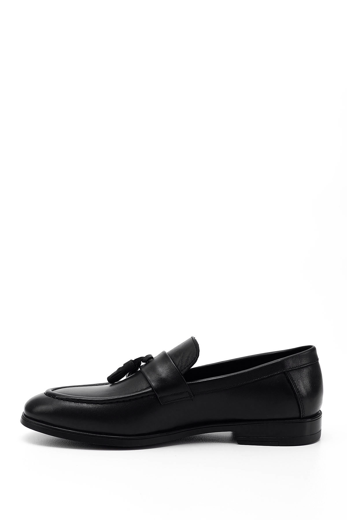 GÖNDERİ(R)-Men's Black Tasseled Genuine Leather Loafer Shoes 3