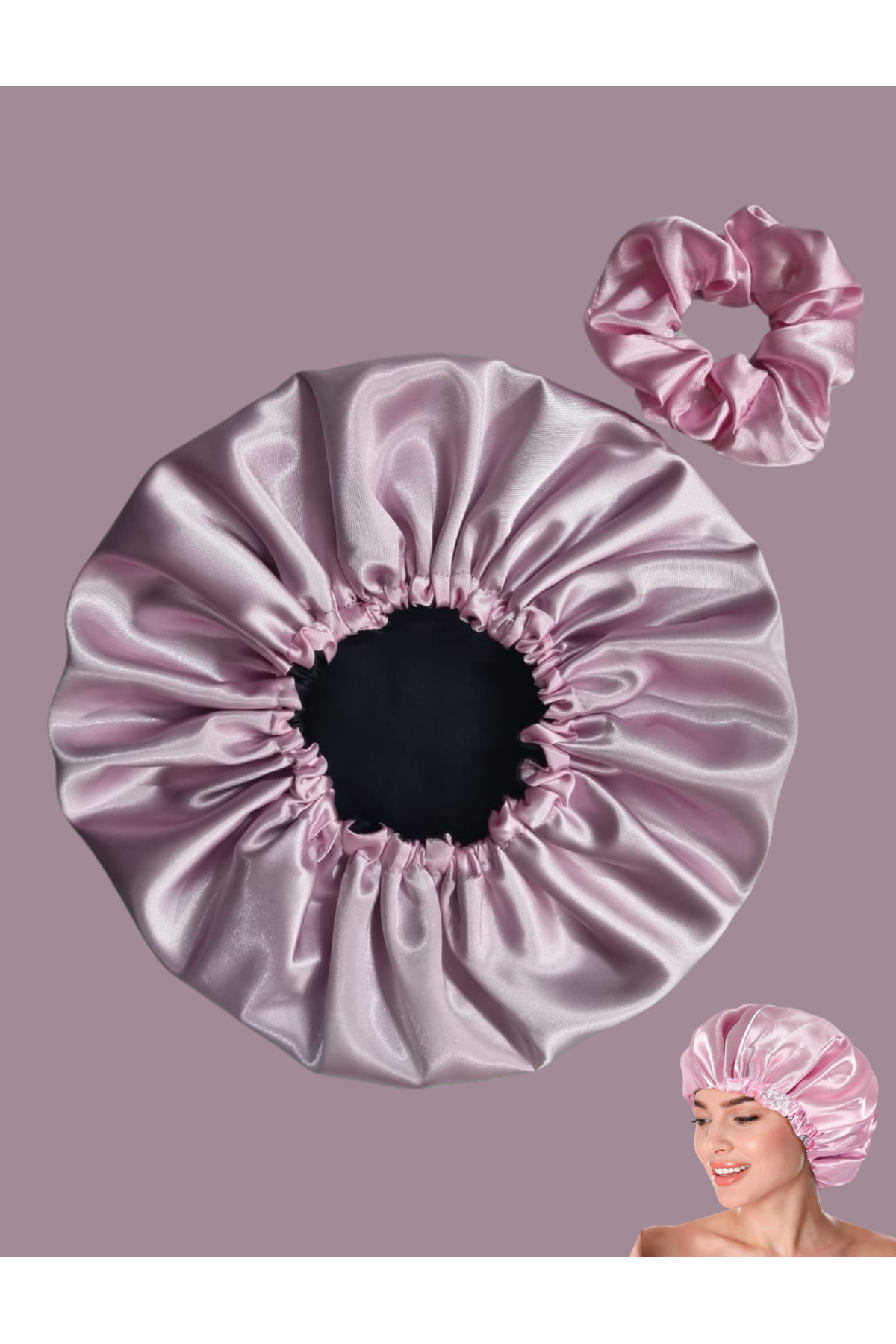 ANT HOME TEKS-Satin Bonnet - Set cosmetic cu cataramă și îngrijire pentru păr creț și drept 2