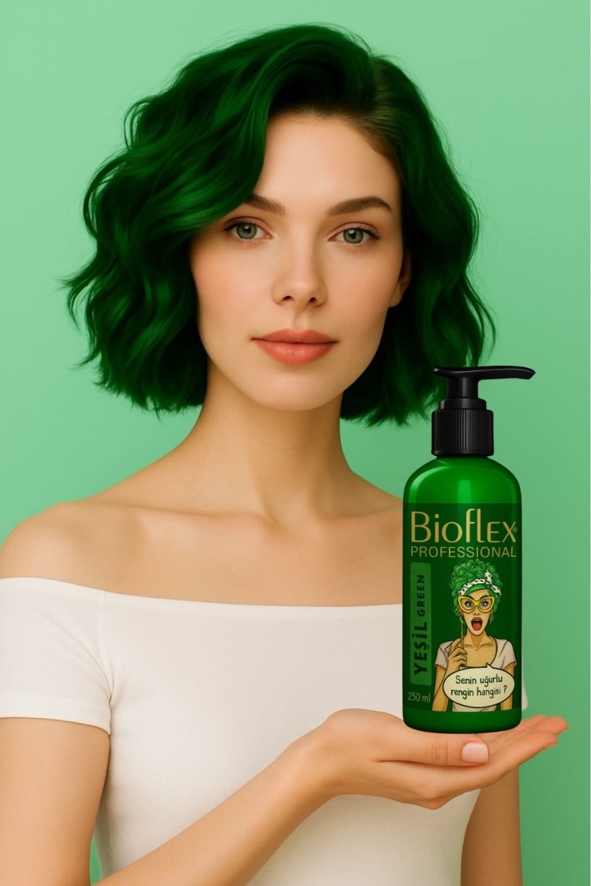 Bioflex Natural Hair Color Amonyaksız Yeşil Renkli Saç Boyası 250ml