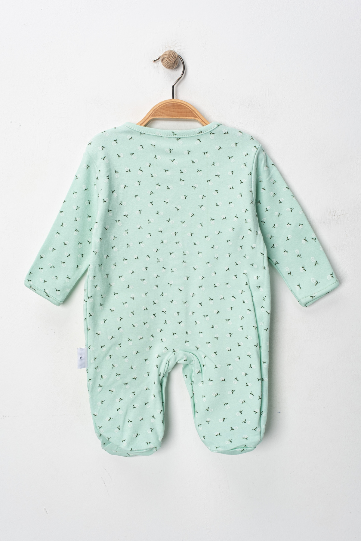 ENİA BABY Enia Baby Bebek %100 Pamuklu Çıtçıtlı Patikli Çiçek Temalı Tulum fotoğrafı 3 (önizleme)