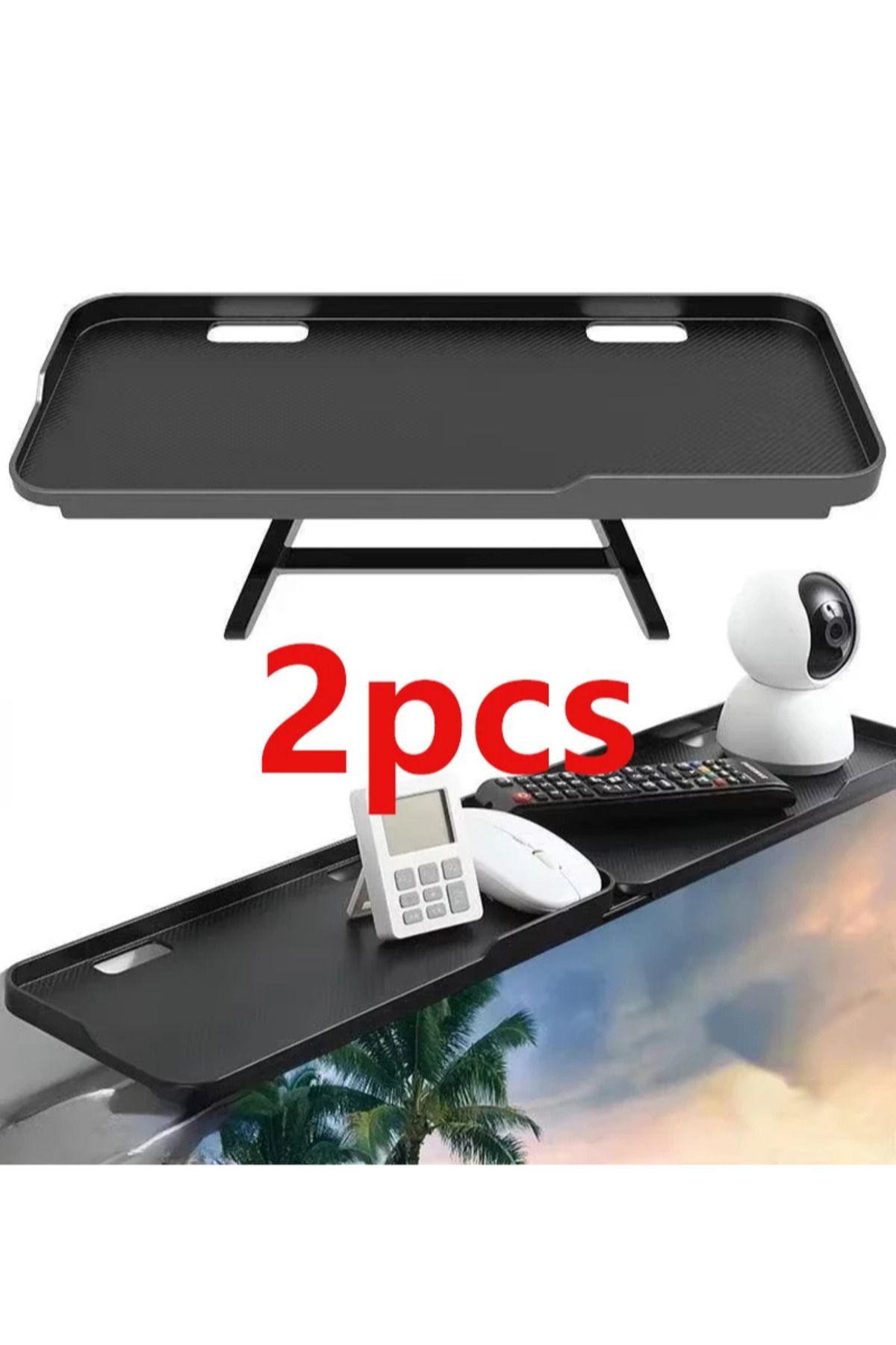 Comprox-Adjustable Monitor Tv Top Shelf Organizer 2Pcs |   Television, Tablet Monitoring Practical Stand 2