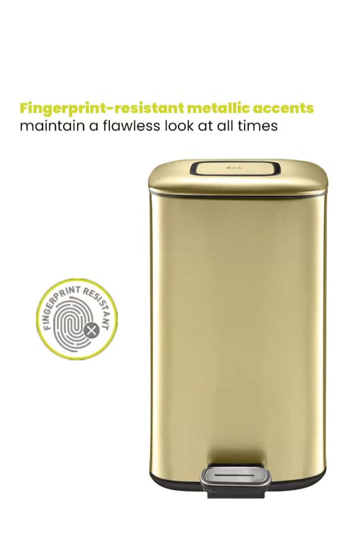 EKO-Regent 20l Pedal Trash Bin – Champagne Gold, Soft-close, Stainless Steel, Fingerprint-resistant 4
