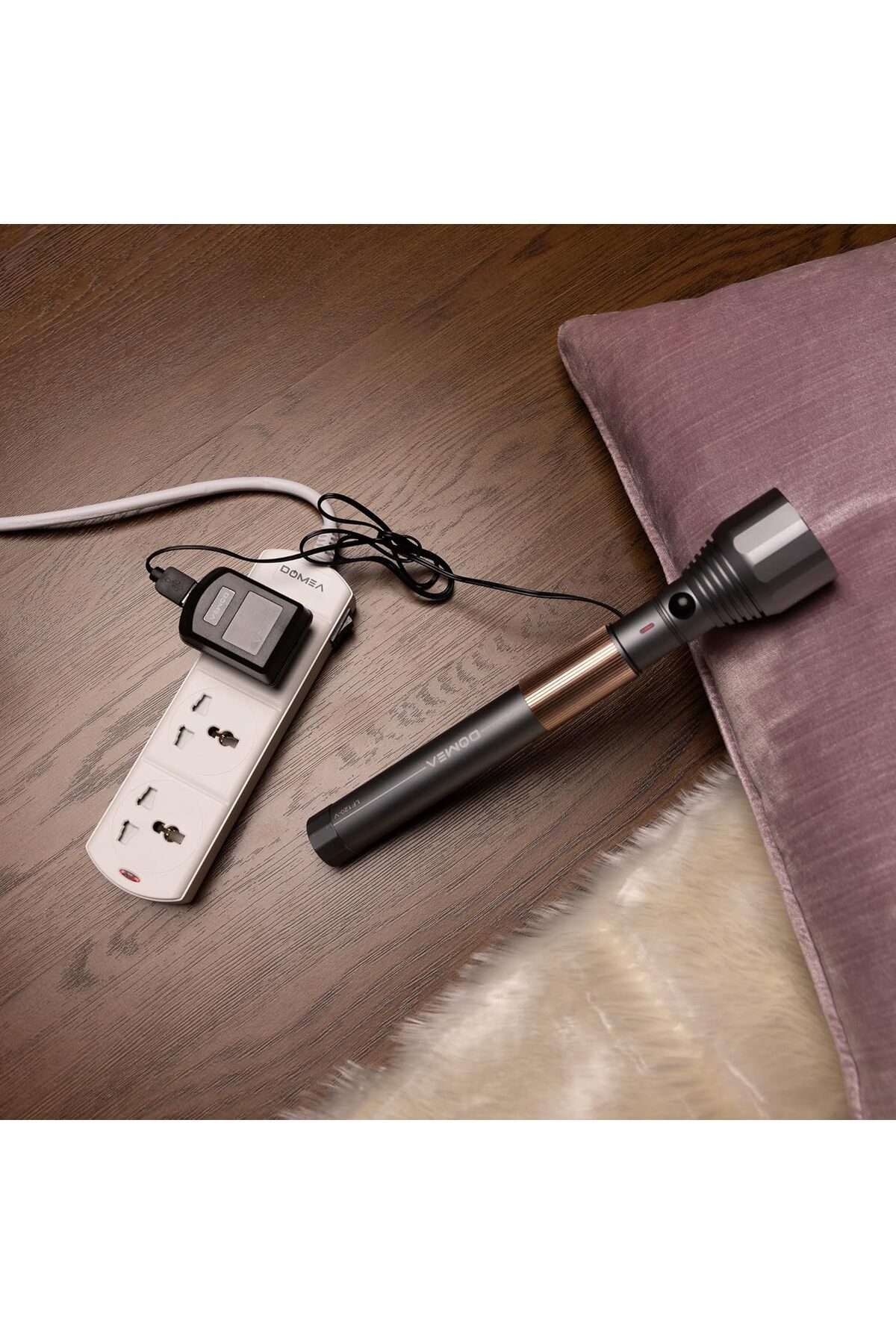 DOMEA-3-Way Power Extension Strip With Common Switch, Universal Socket Design, 3-Meter Cable - Surge 7
