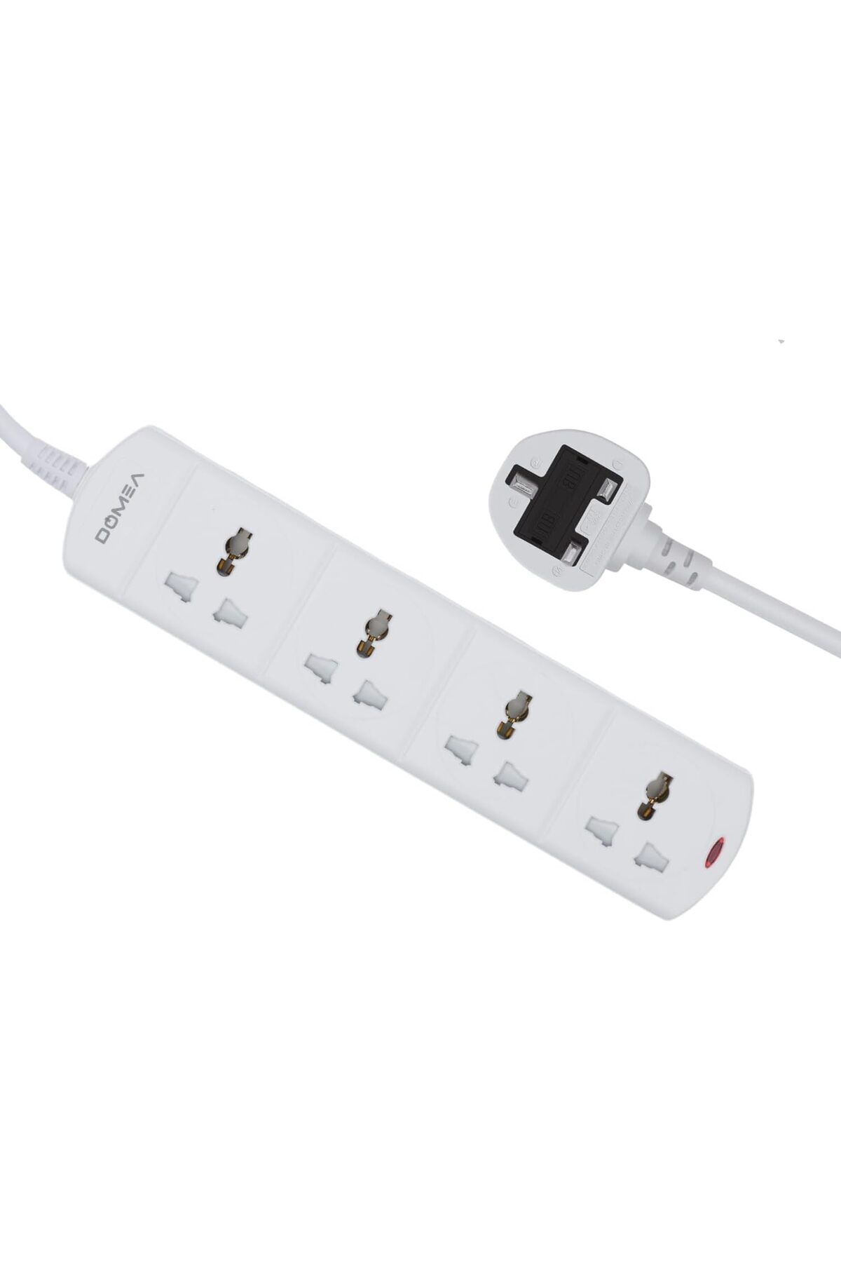 DOMEA-4-Way Power Extension Strip, Universal Socket Design, 3-Meter Cable - Surge Protected, Chargin 1