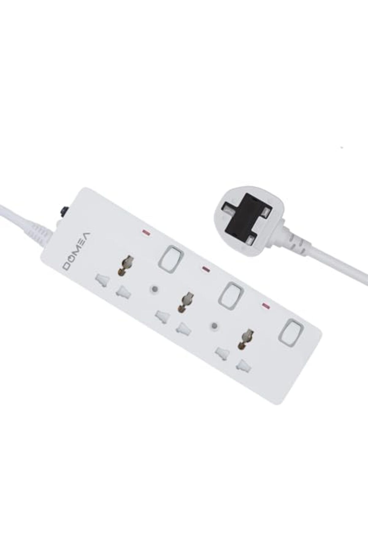 DOMEA-3-Way Power Extension Strip with Individual Switches, Universal Socket Design, 3-Meter Cable - 2