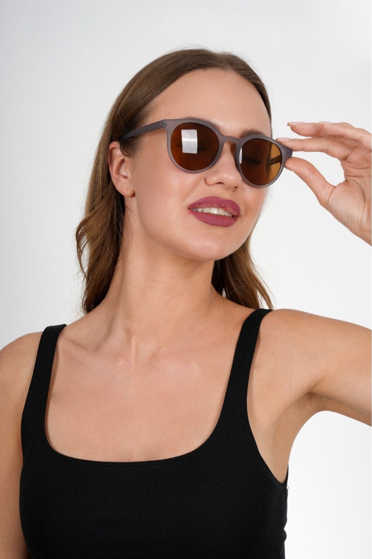 Polo Exchange-Gray Round Polo Exchange Sunglasses 5
