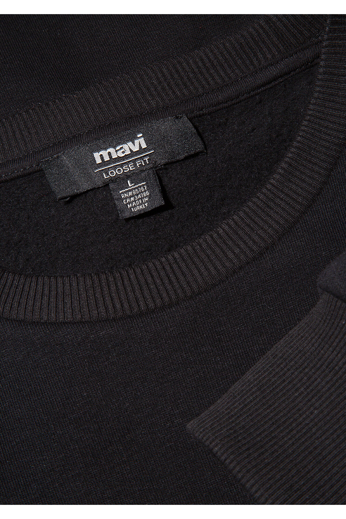 Mavi-سويت شيرت أسود مطبوع بشعار0611716-900 6