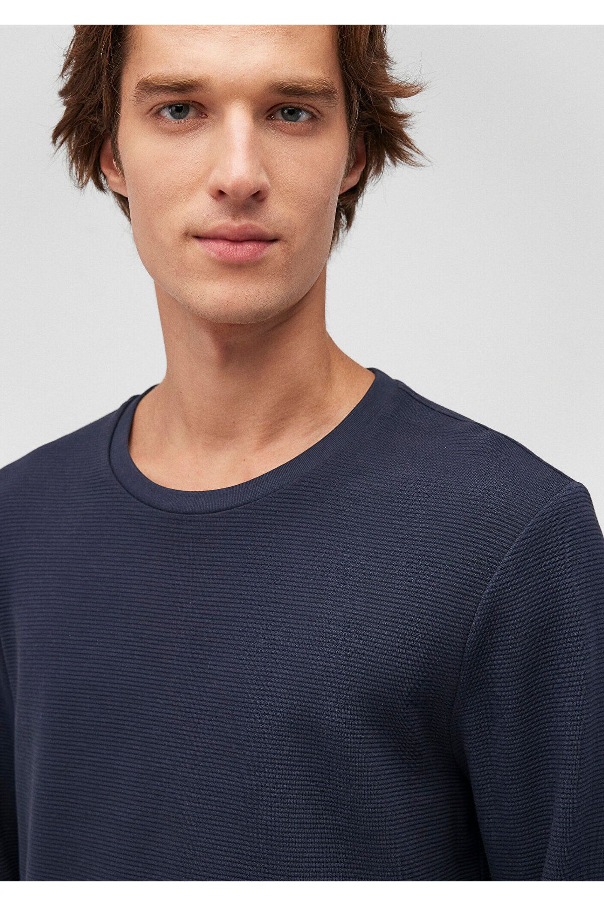 Mavi-Шорти з довгим рукавом темно-сині базові футболки Slim Fit Slim Fit 06462226828 5