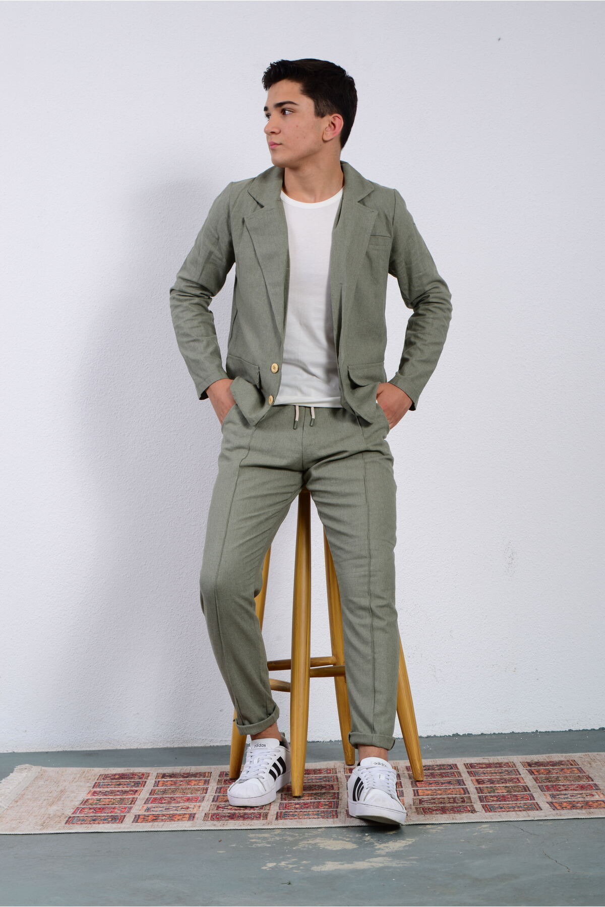 rg kidsstore Genç Keten Takım Elbise