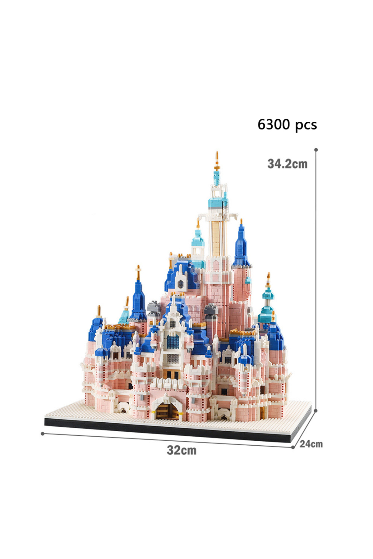 قلعه بزرگ داخل کیف، هدیه مهمانی، مدل‌های مونتاژ قلعه صورتی، اسباب‌بازی‌های میکروبلاک، بلوک‌های ساختنی برای بزرگسالان پرینس
