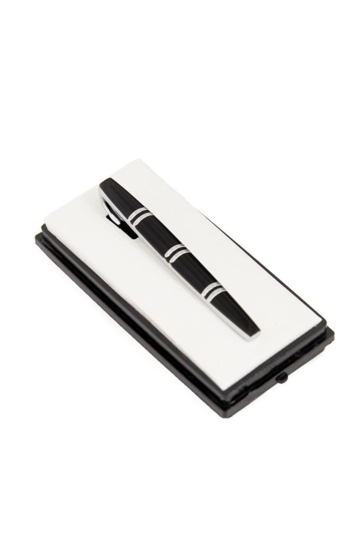  سنجاق کراوات طرح‌دار مشکی و نقره‌ای