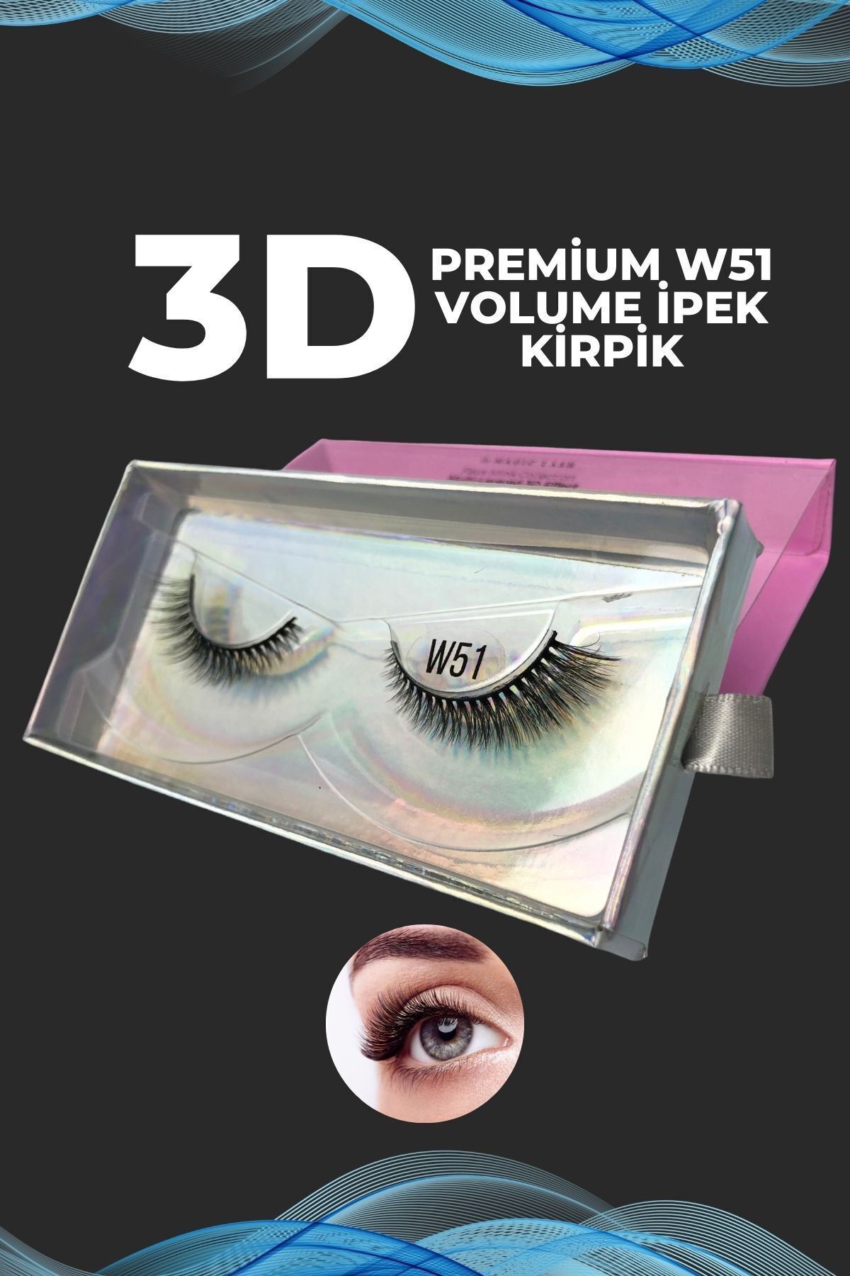 Premium Tekrar Kullanılabilir Takma Kirpik Ultra Yumuşak - Model W51 — TYC00649031240 — تصویر 4 از 7