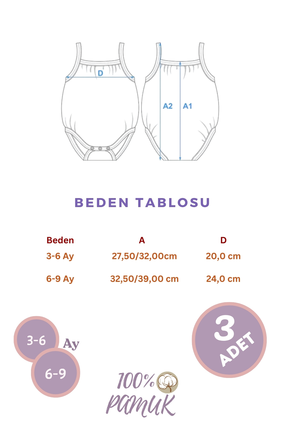 Bebechi 3'Lü Ip Askılı Çıtçıtlı Body Zıbın Atlet Yenidoğan Hastane Çıkışı Kız Erkek Bebek Çocuk(3-6,6-9 Ay) fotoğrafı 2 (önizleme)