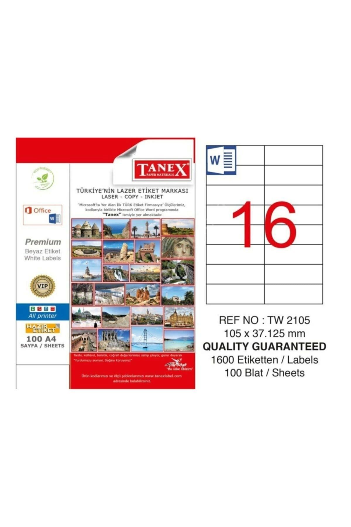 Tanex-Tw-2105 White Addressing and Postal Label 105 mm X 37.125 mm 1