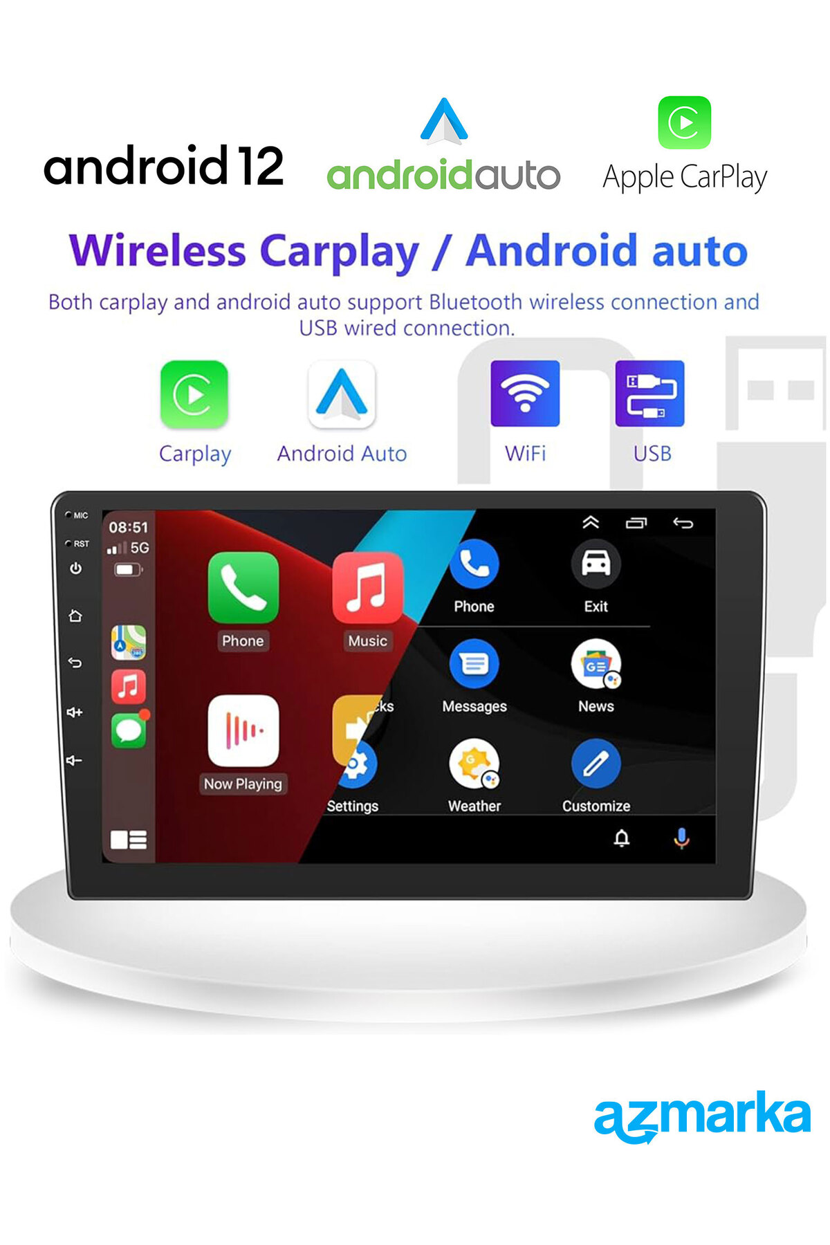 azmarka 9 Inç 2 Gb Ram 32 Gb Hafıza Android Multimedya Carplay