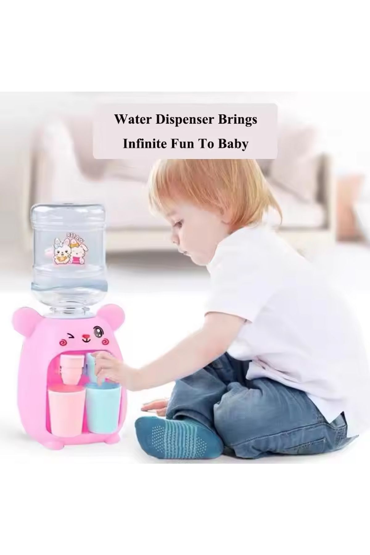 Choice-Pink Kids Role Play Kitchen Toy Set 1pc, Pretend Play Water Dispenser With Faucet - Mini Dollhouse P 5