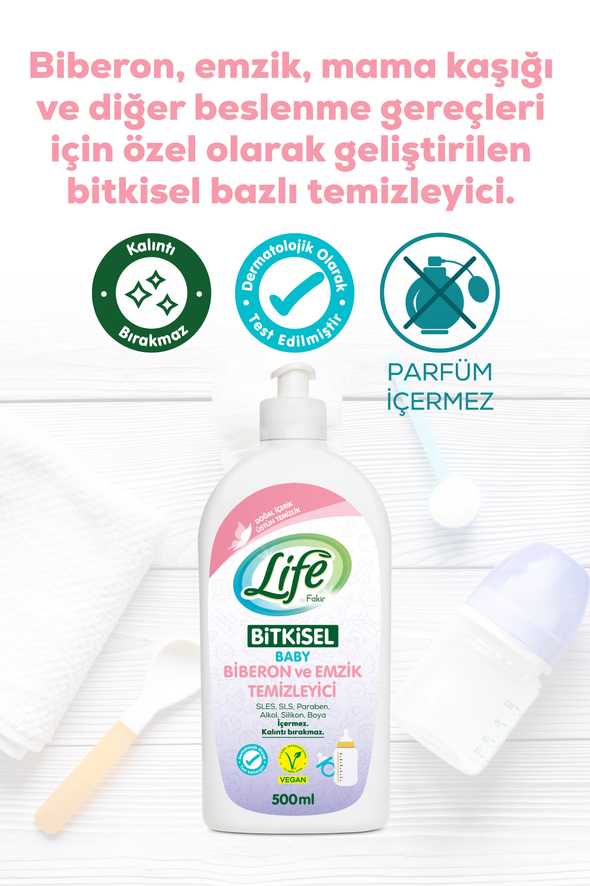Life By Fakir Bitkisel Bebek Biberon Ve Emzik Temizleyici-parfümsüz, Doğal Içerik, Kalıntı Bırakmaz, Sabun Içerir. fotoğrafı 3 (önizleme)