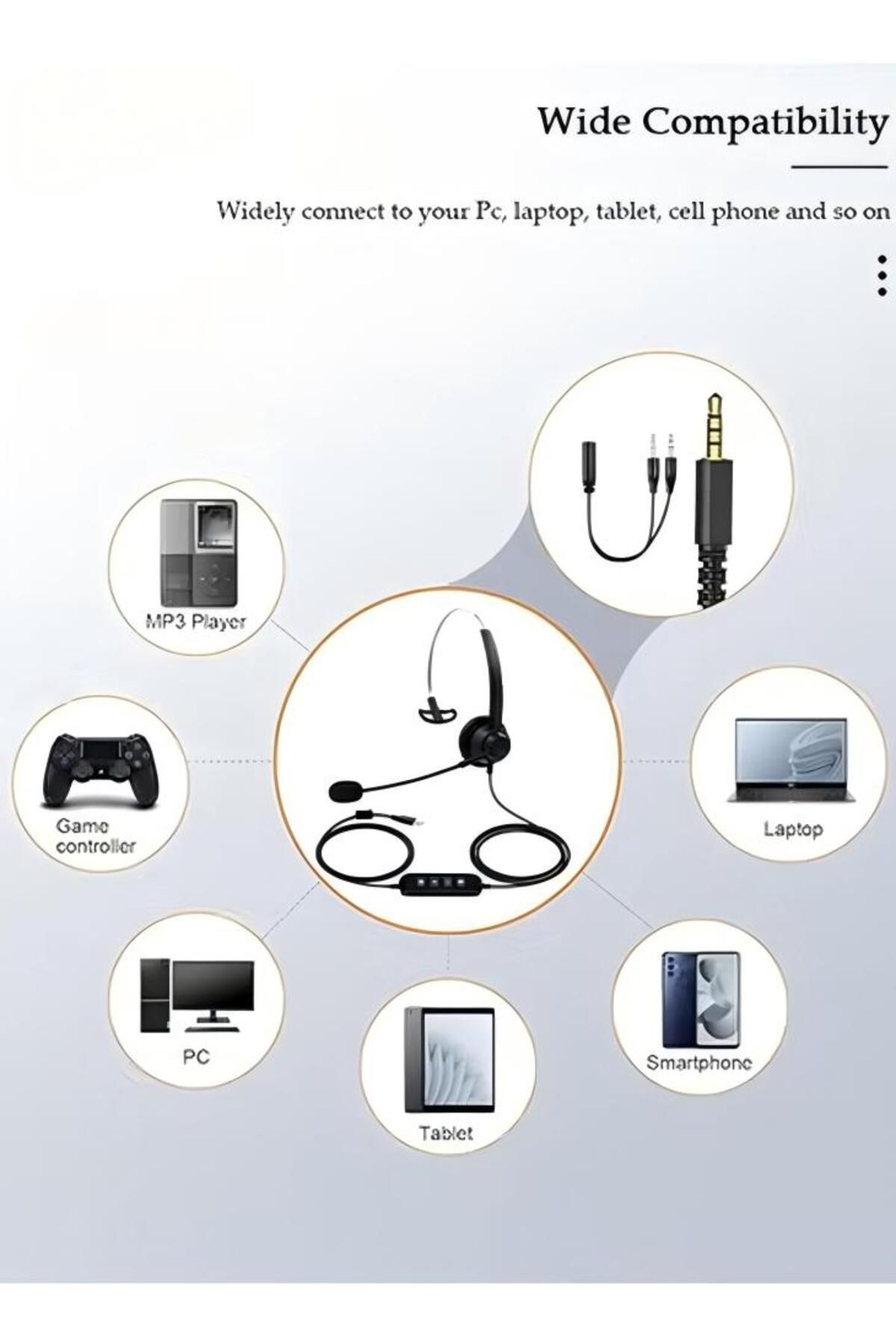 Generic-Wired Headset With Microphone Bluetooth Headphone With Noise Canceling 2