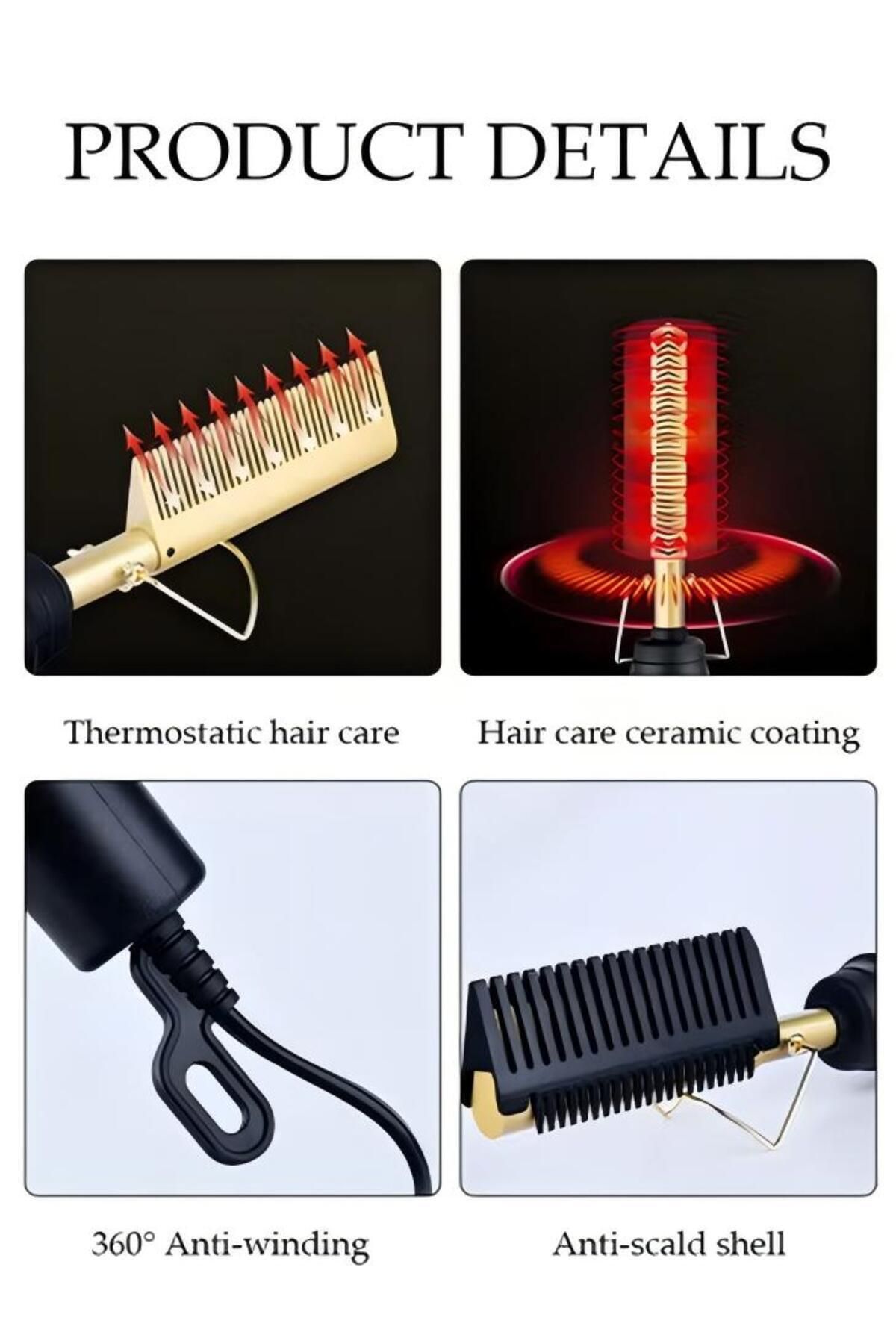 Generic-Hair Straightener 3 Modes 10 Seconds Fast Heating Dry And Wet Dual Use Anti-scalding 6