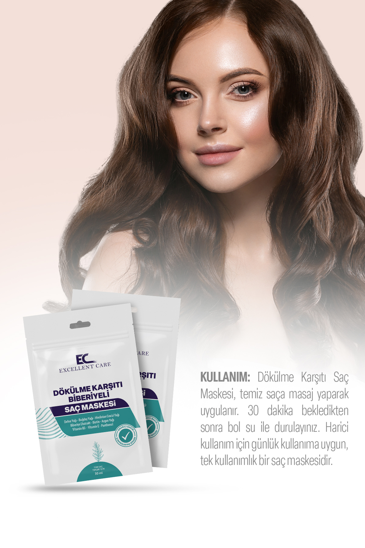 DÖKÜLME KARŞITI BİBERİYELİ SAÇ MASKESİ — 30 ML  BİBERİYELİ SAÇ MASKESİ — تصویر 3 از 5
