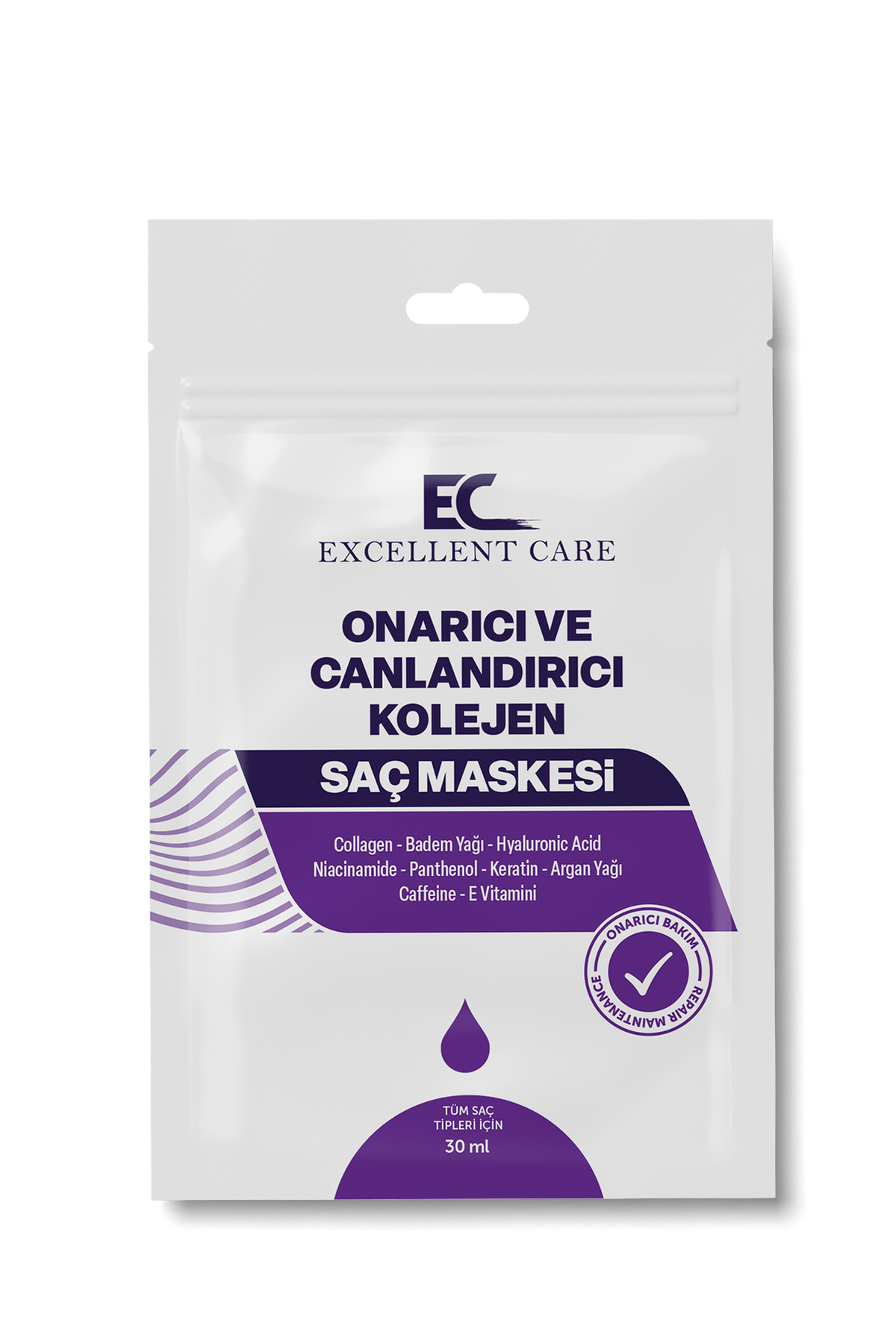 Onarıcı Ve Canlandırıcı Kolajen Saç Maskesi — 30 ml Kolajen Maske — تصویر 5 از 5