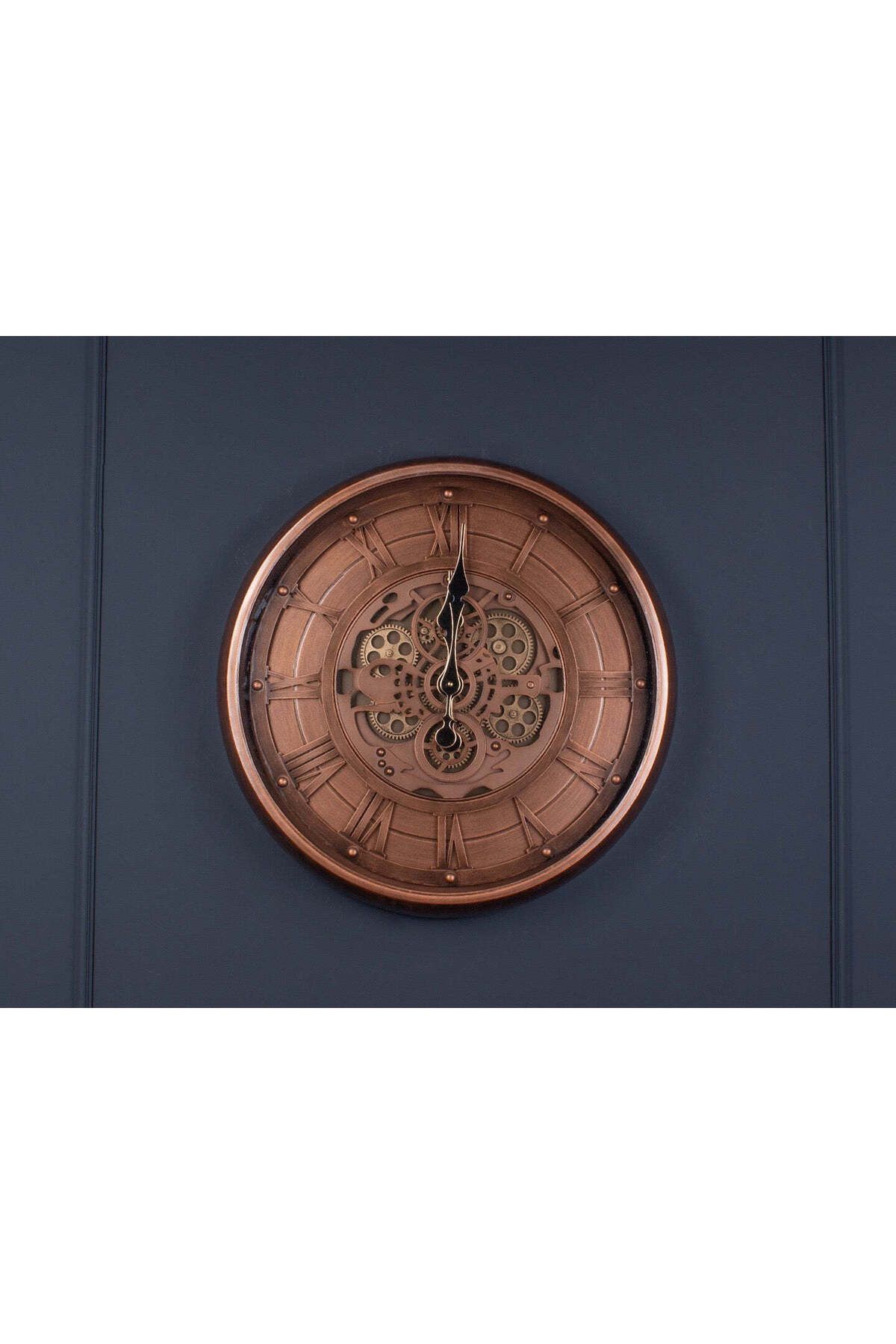 YASAR CONCEPT Cogrose Metal Çarklı Duvar Saati 60 Cm