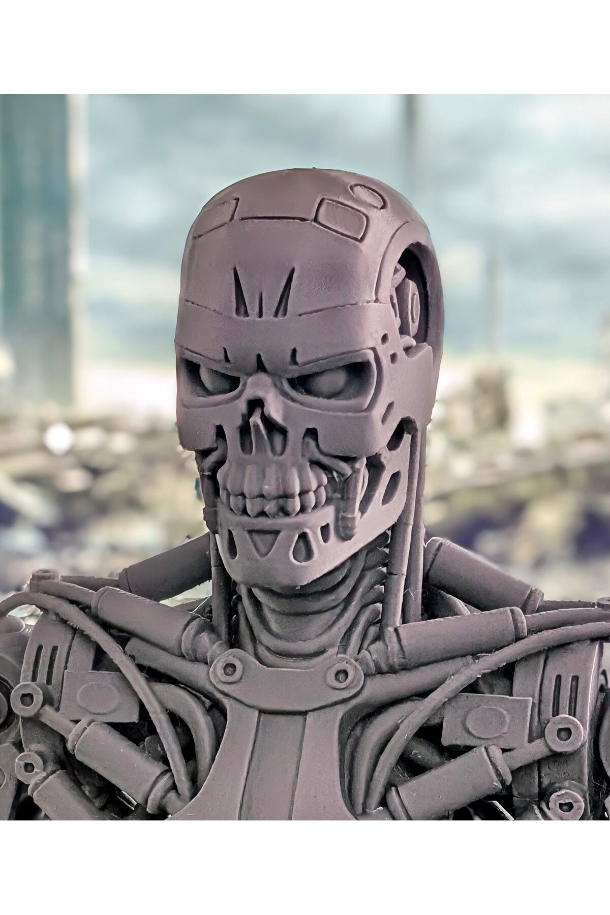 Elysee 3D Terminator Büst Heykel – 3D Yazıcı Tasarım Dekoratif Sci-Fi Koleksiyonluk Biblo
