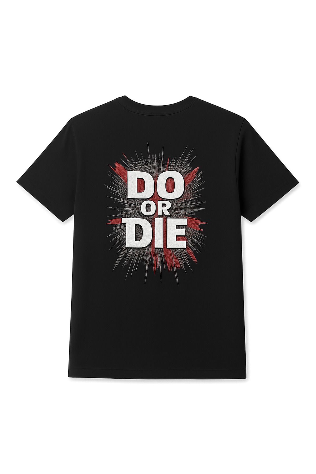 Moda Tuğram Siyah Erkek 'Do or Die' Pamuk Tshirt